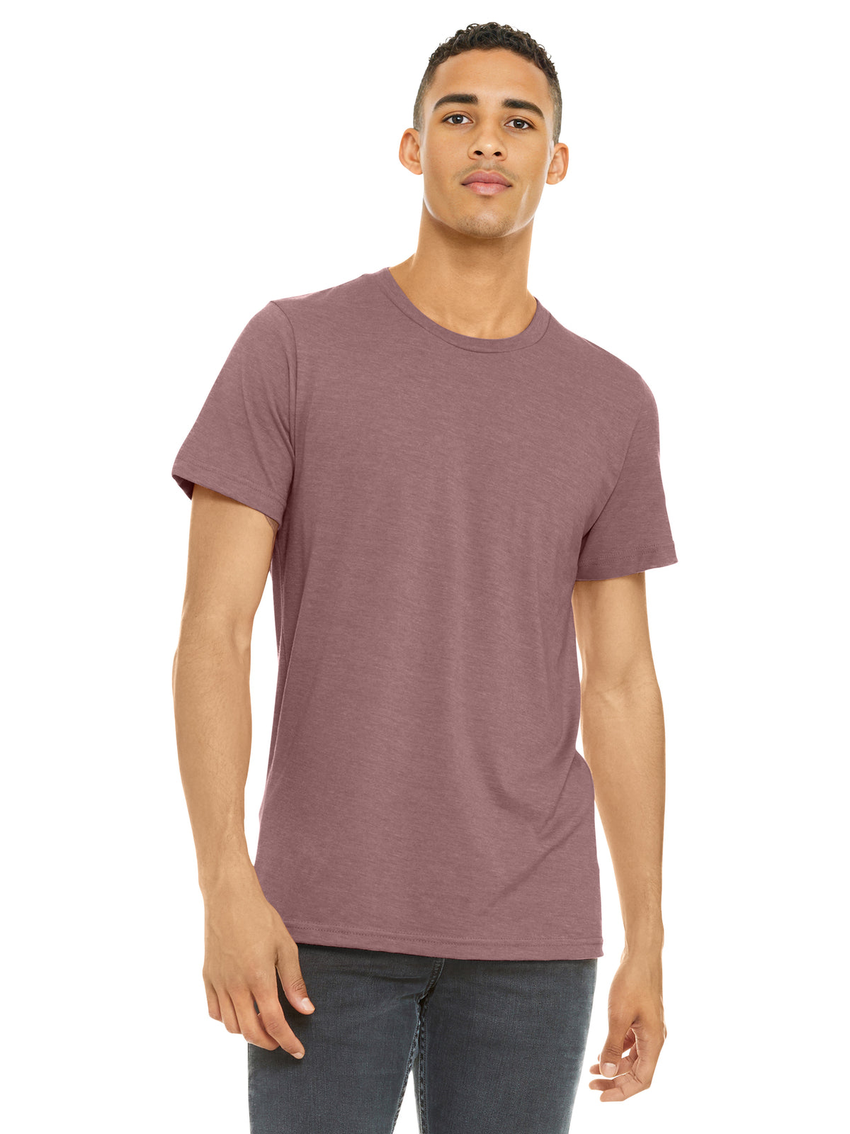 Unisex Heather CVC Short Sleeve Tee - BC3001CVC - Heather Mauve