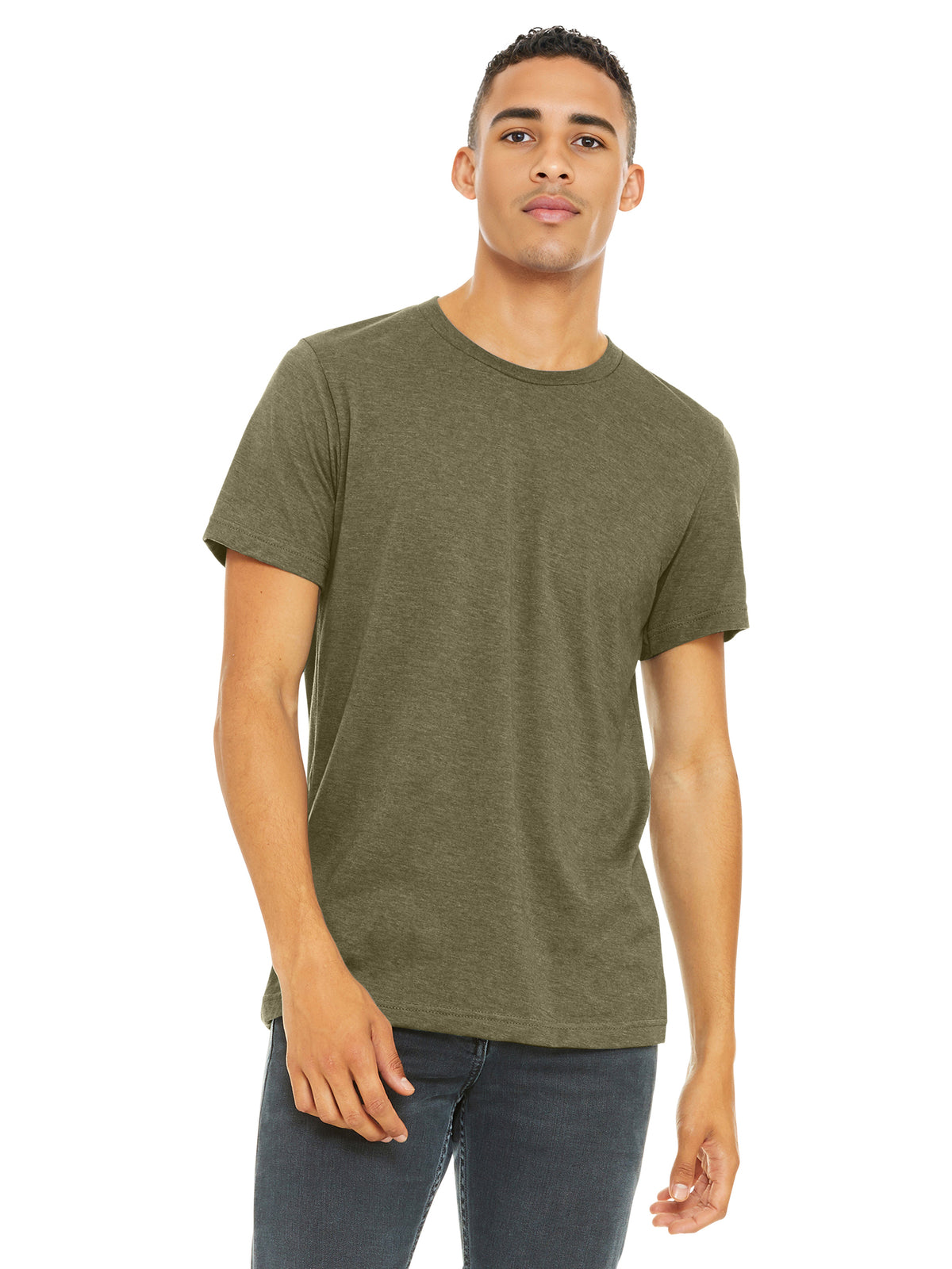 Unisex Heather CVC Short Sleeve Tee - BC3001CVC - Heather Olive