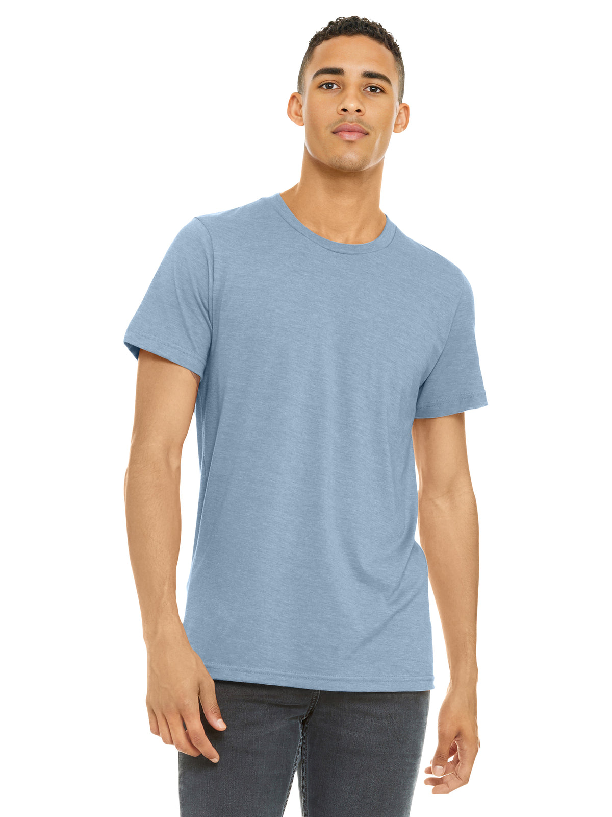 Unisex Heather CVC Short Sleeve Tee - BC3001CVC - Heather Prism Blue
