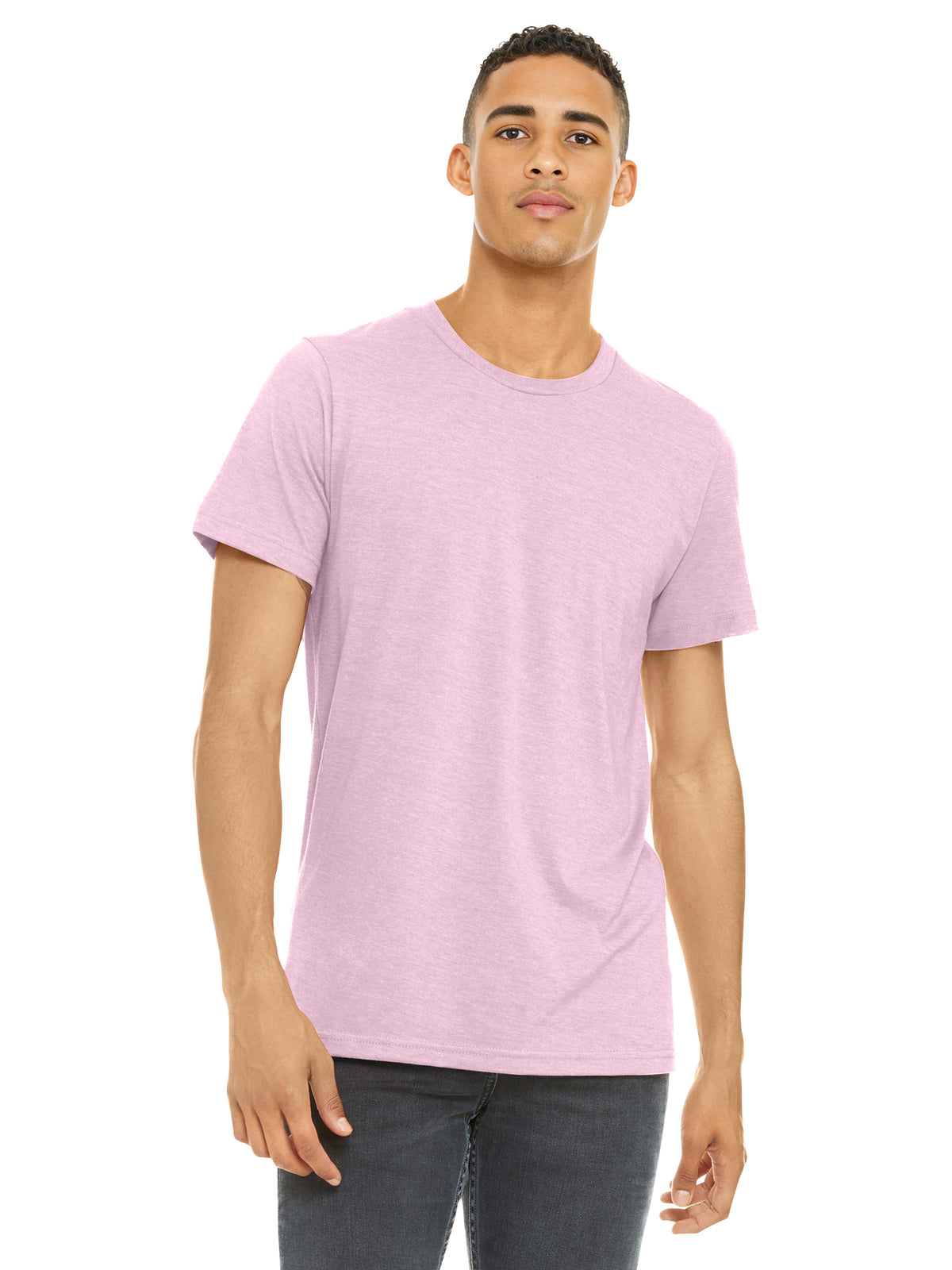 Unisex Heather CVC Short Sleeve Tee - BC3001CVC - Heather Pink
