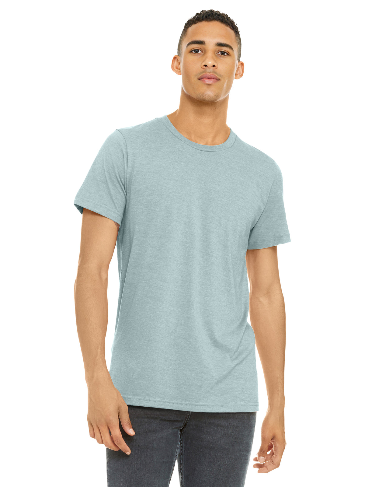 Unisex Heather CVC Short Sleeve Tee - BC3001CVC - Heather Prism Ice Blue