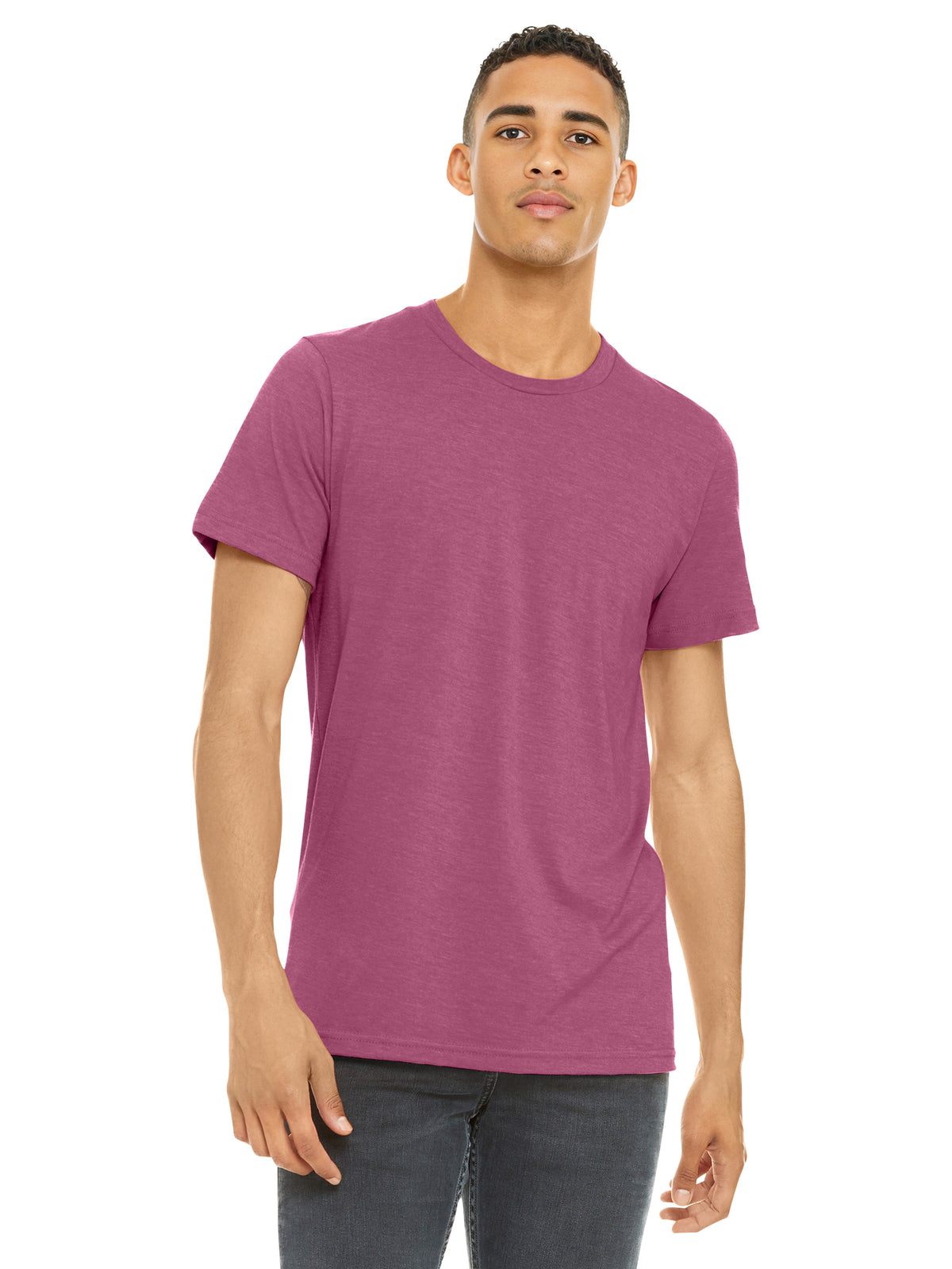 Unisex Heather CVC Short Sleeve Tee - BC3001CVC - Heather Raspberry