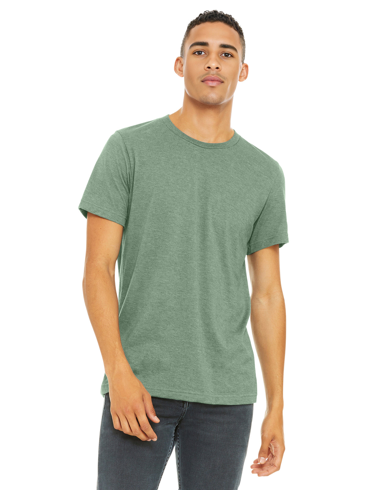 Unisex Heather CVC Short Sleeve Tee - BC3001CVC - Heather Sage