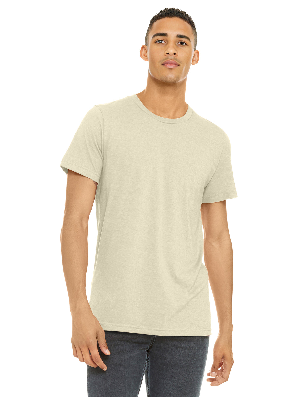 Unisex Heather CVC Short Sleeve Tee - BC3001CVC - Heather Soft Cream