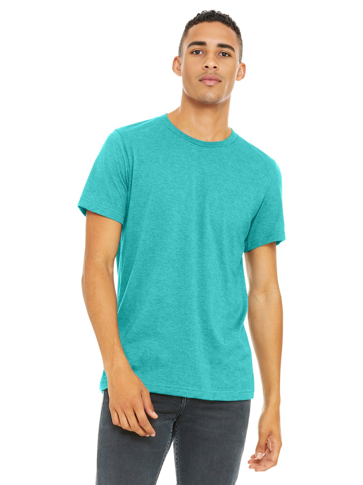 Unisex Heather CVC Short Sleeve Tee - BC3001CVC - Heather Sea Green