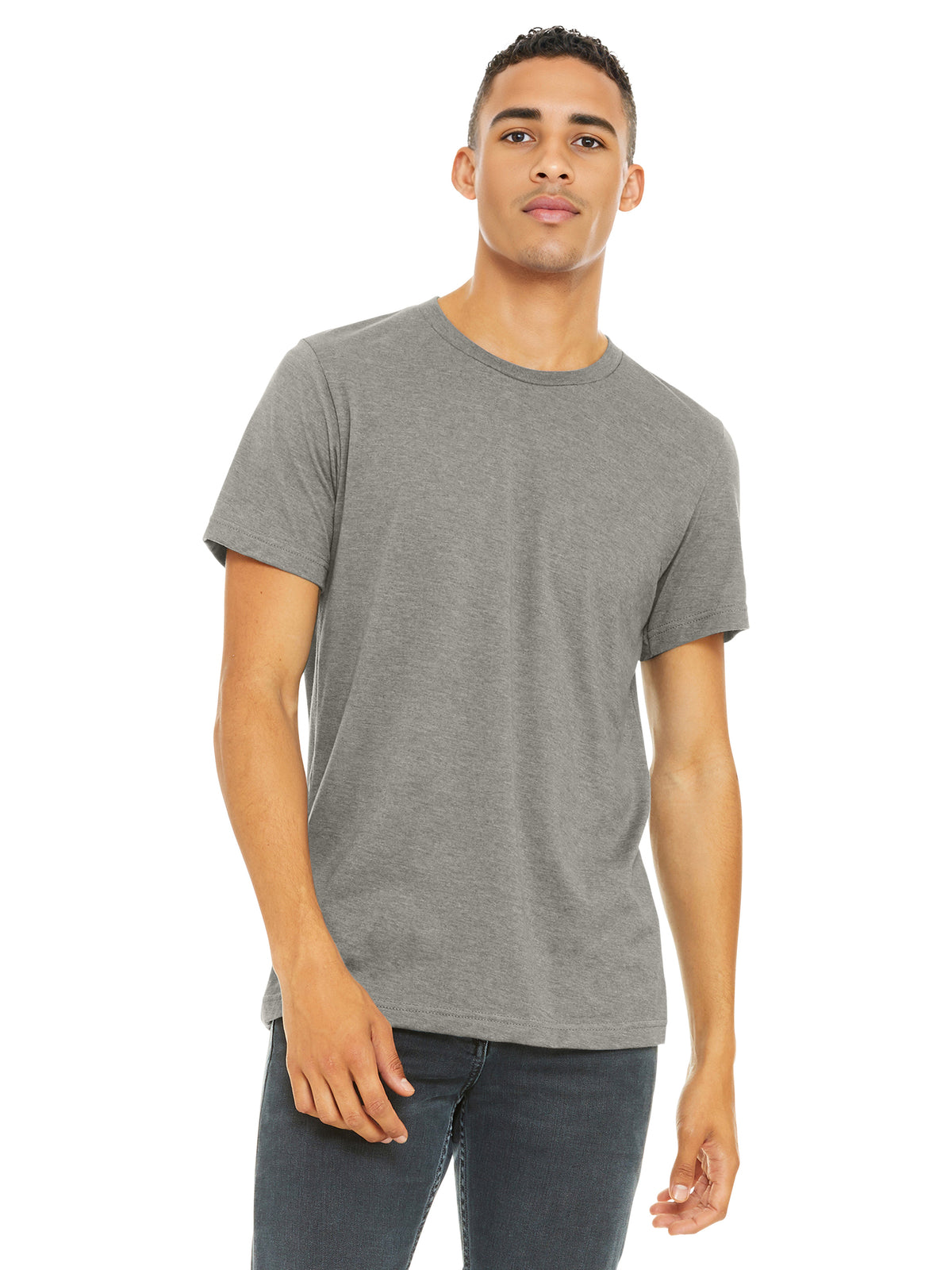 Unisex Heather CVC Short Sleeve Tee - BC3001CVC - Heather Stone