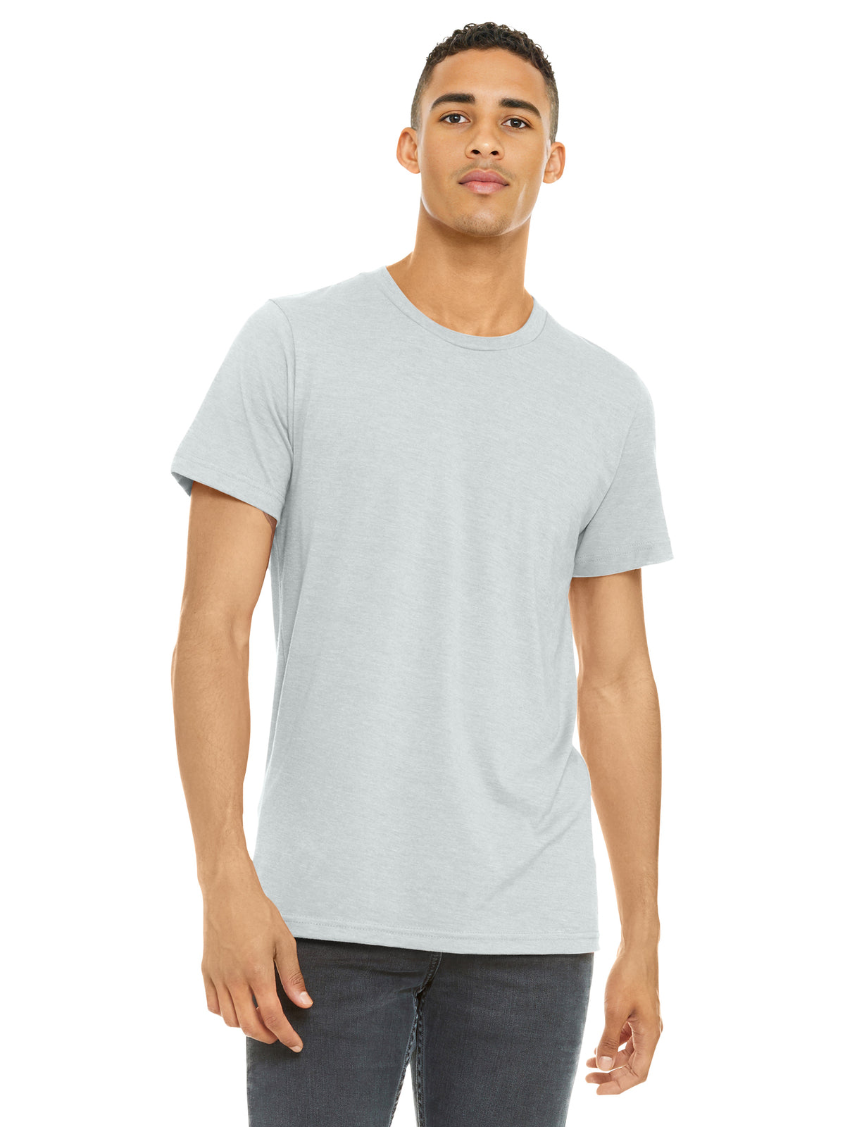 Unisex Heather CVC Short Sleeve Tee - BC3001CVC - Heather Silver