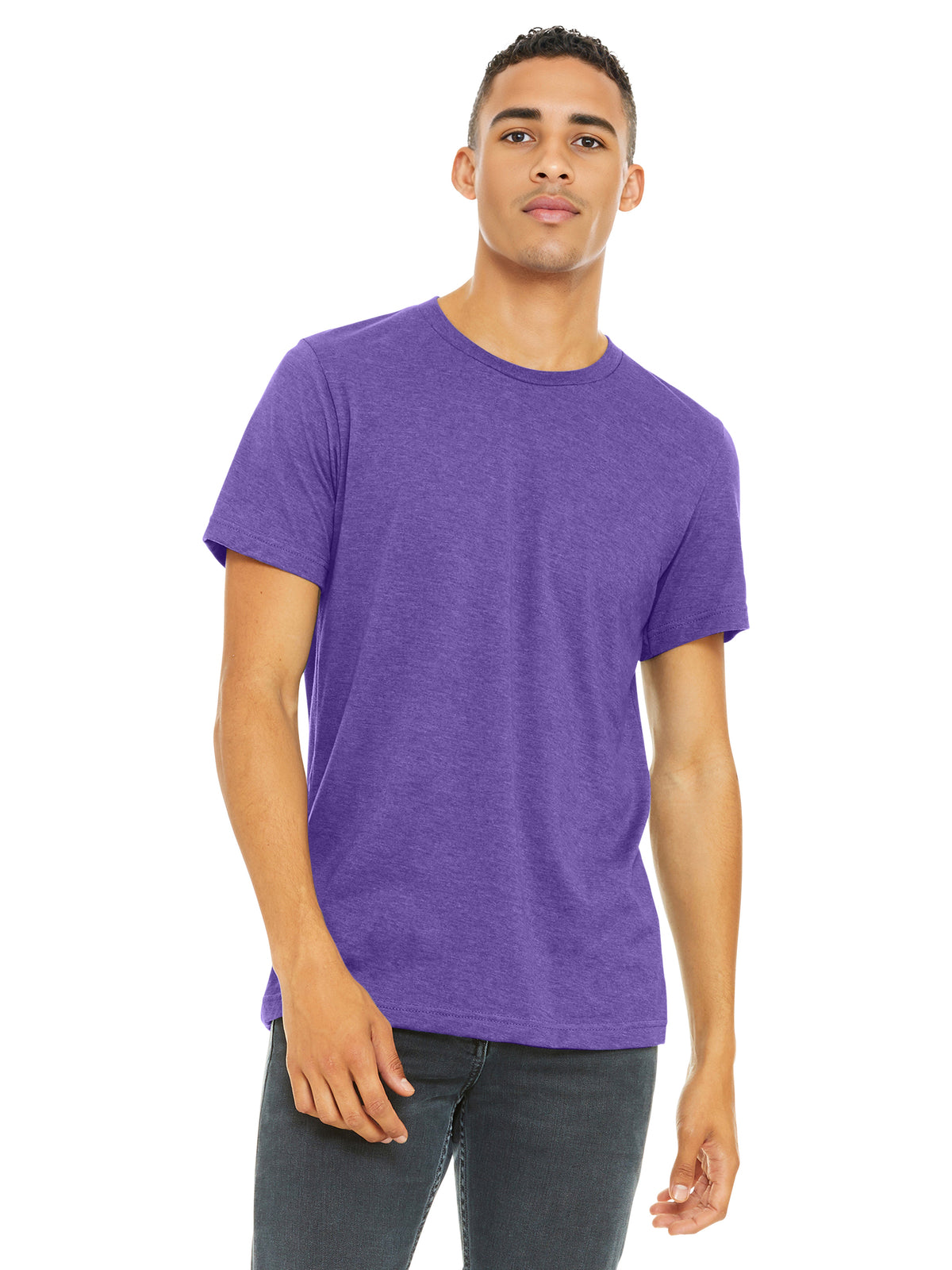 Unisex Heather CVC Short Sleeve Tee - BC3001CVC - Heather Team Purple
