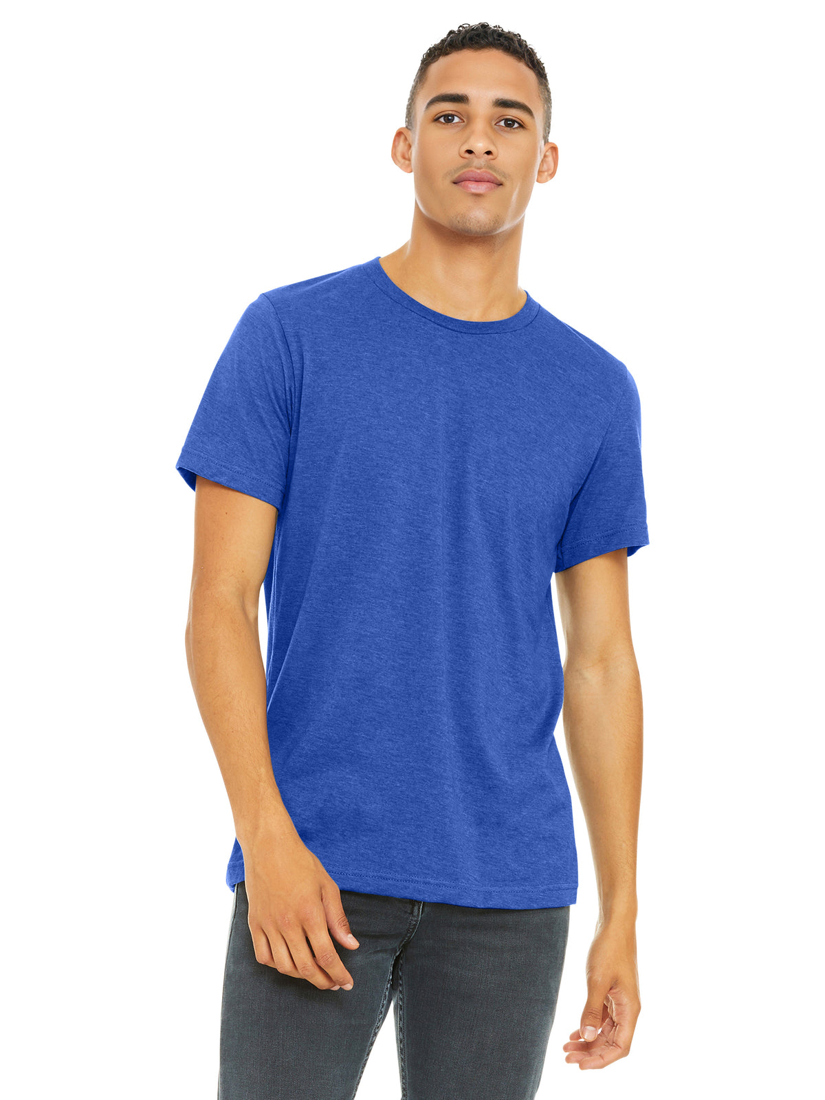Unisex Heather CVC Short Sleeve Tee - BC3001CVC - Heather True Royal