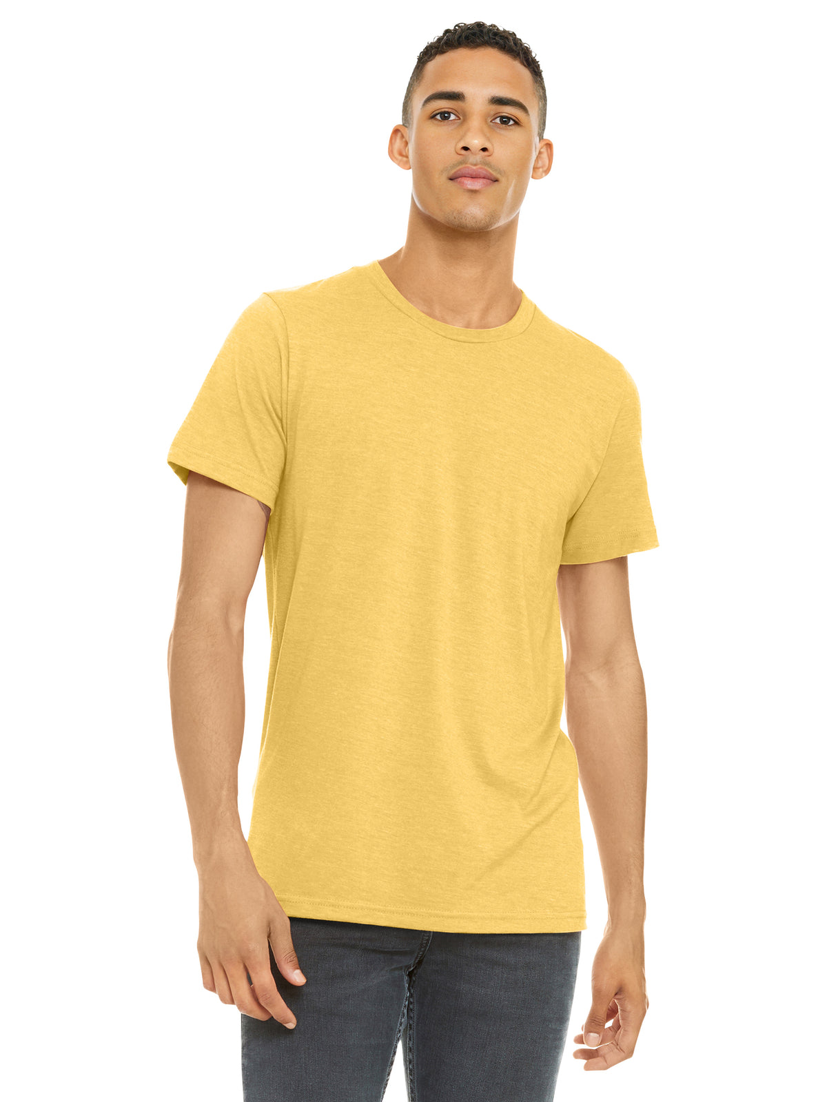 Unisex Heather CVC Short Sleeve Tee - BC3001CVC - Heather Yellow Gold