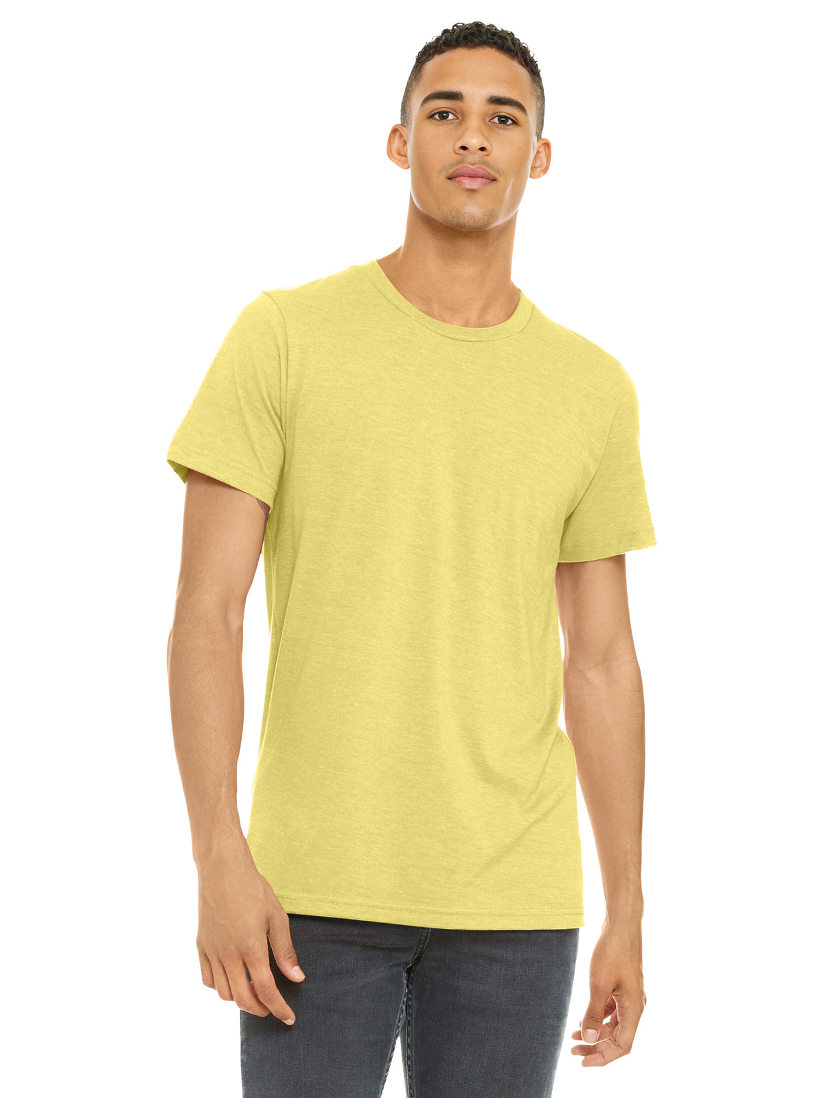 Unisex Heather CVC Short Sleeve Tee - BC3001CVC - Heather Yellow