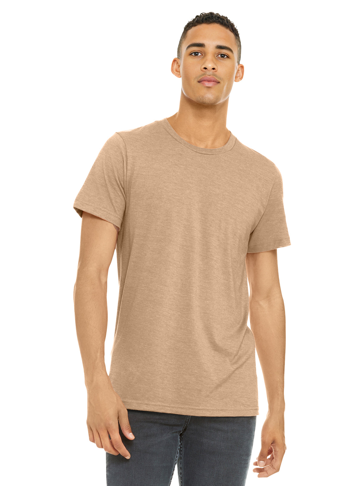 Unisex Heather CVC Short Sleeve Tee - BC3001CVC - Heather Sand Dune
