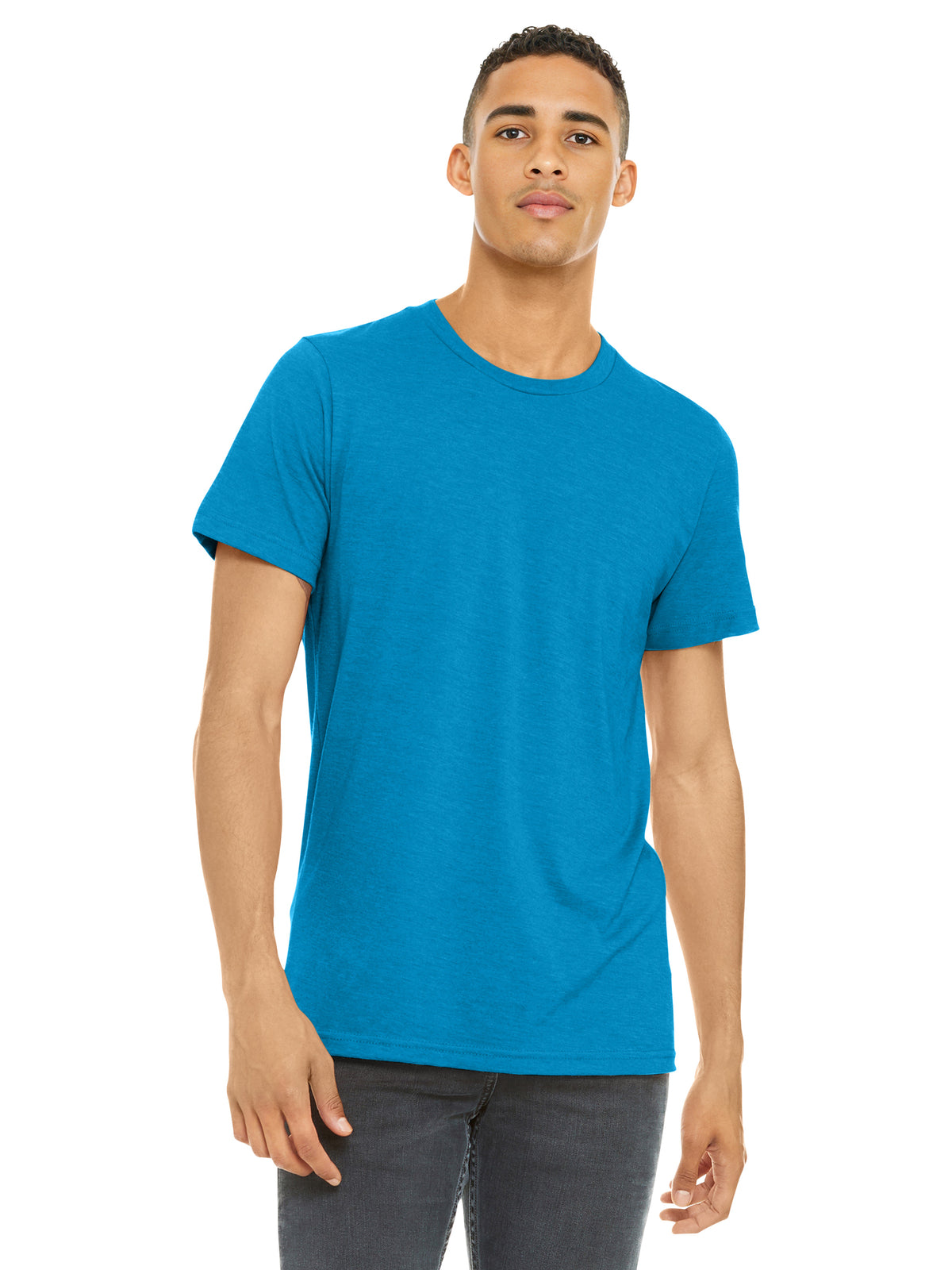 Unisex Heather CVC Short Sleeve Tee - BC3001CVC - Neon Blue