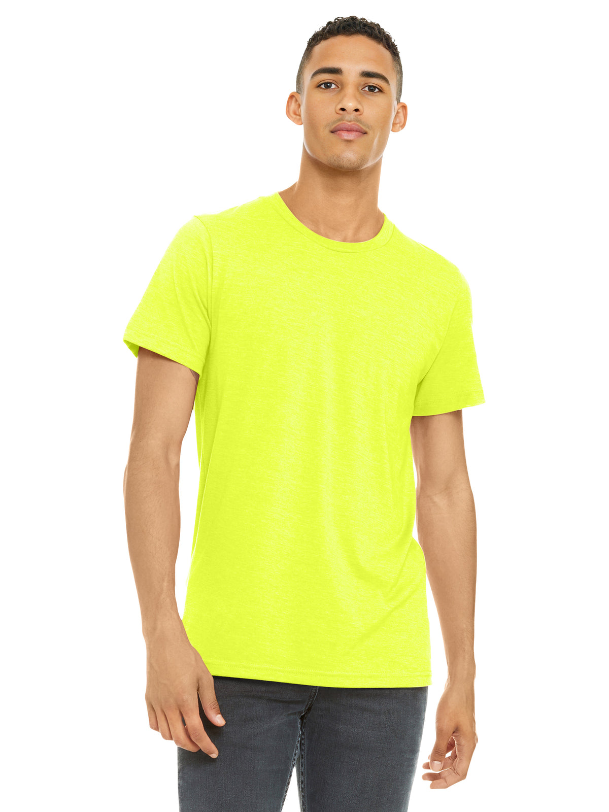 Unisex Heather CVC Short Sleeve Tee - BC3001CVC - Neon Yellow