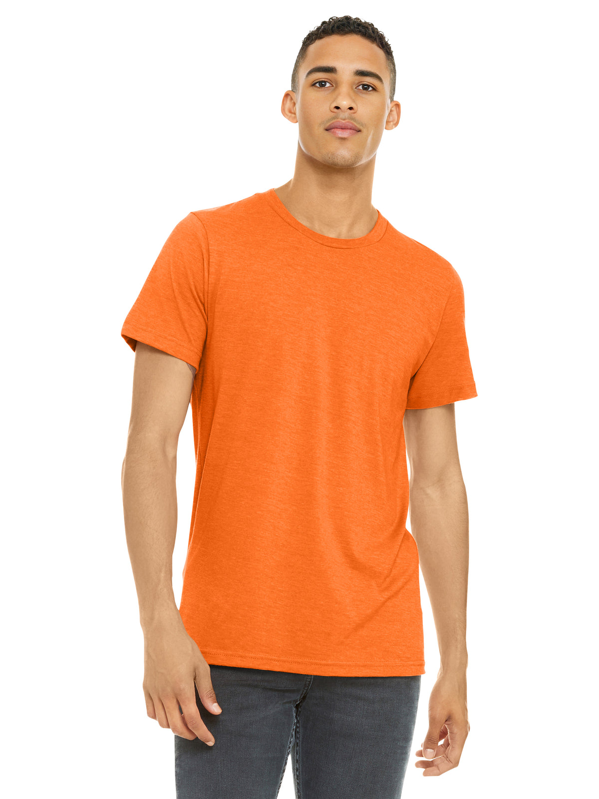 Unisex Heather CVC Short Sleeve Tee - BC3001CVC - Neon Orange
