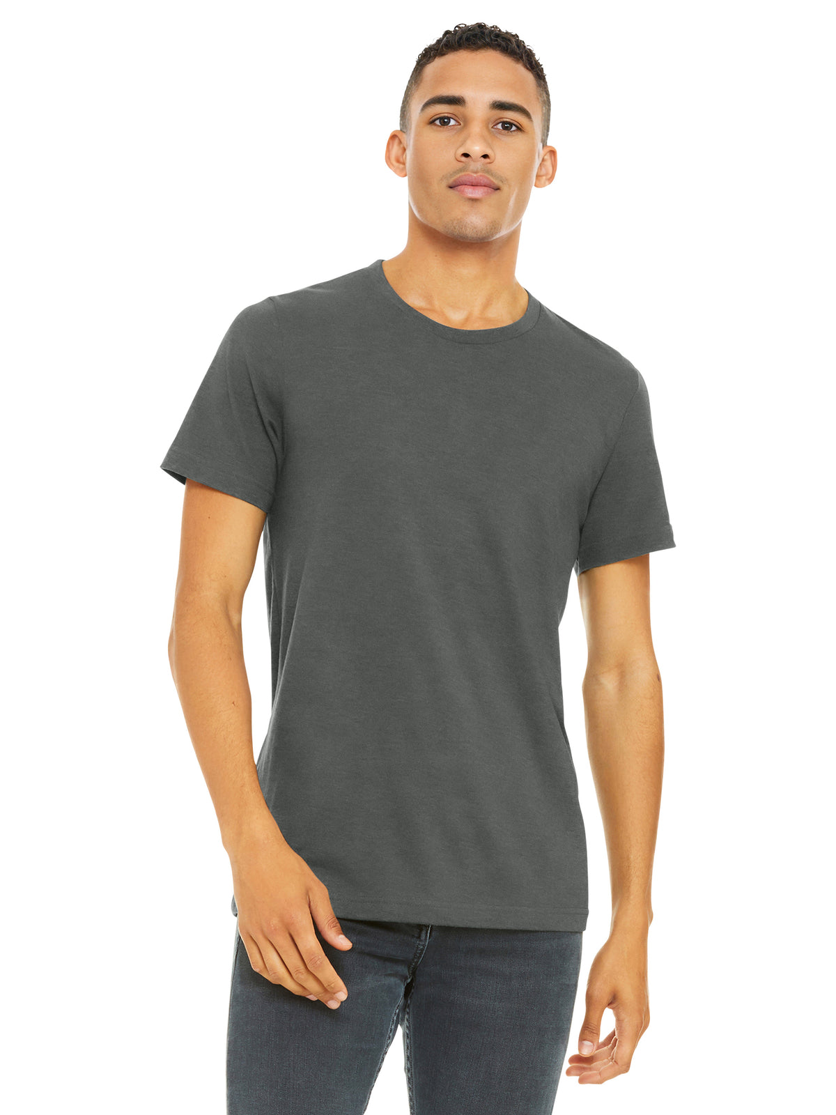 Unisex Heather CVC Short Sleeve Tee - BC3001CVC - Solid Asphalt Blend