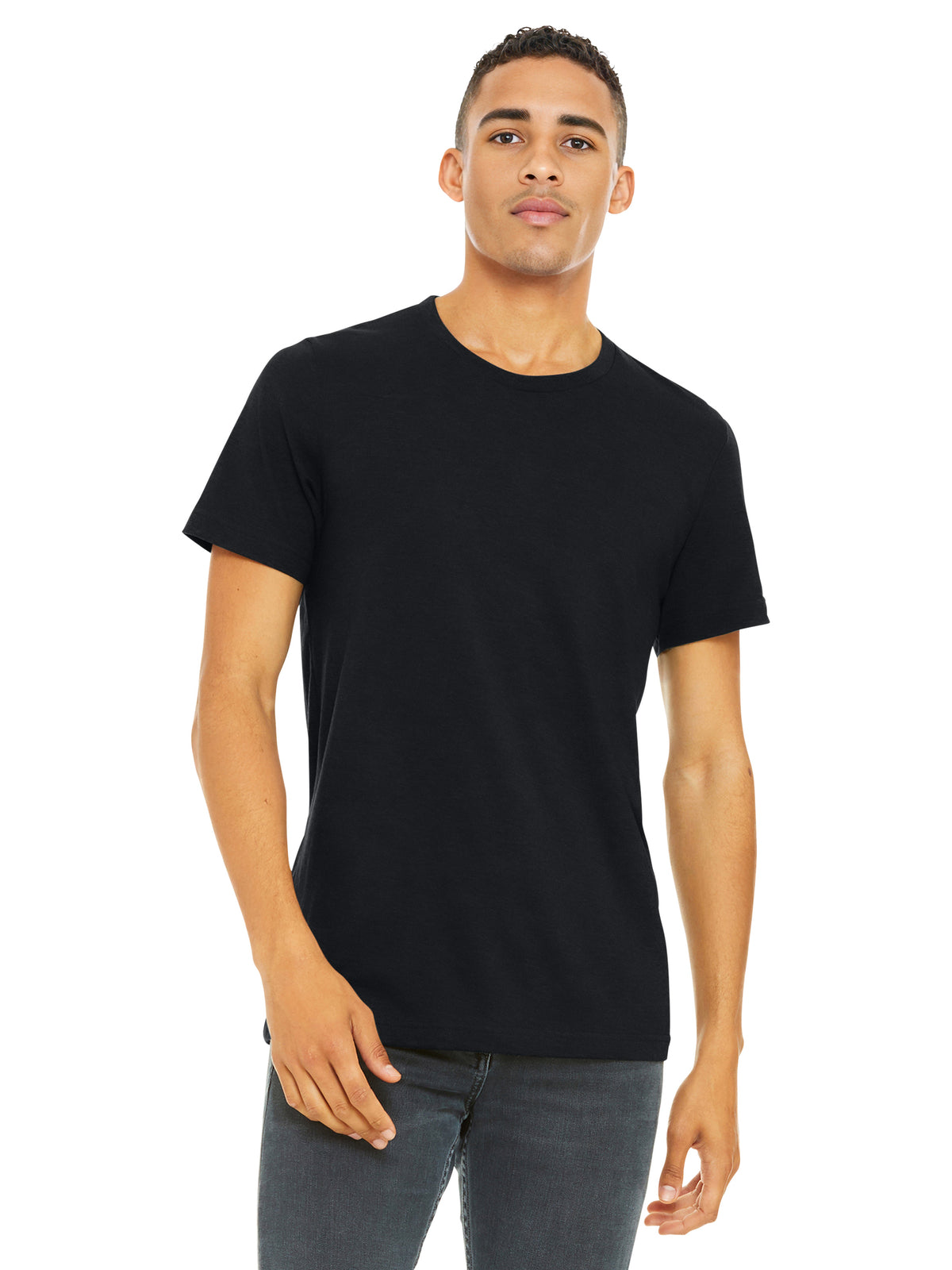 Unisex Heather CVC Short Sleeve Tee - BC3001CVC - Solid Black Blend