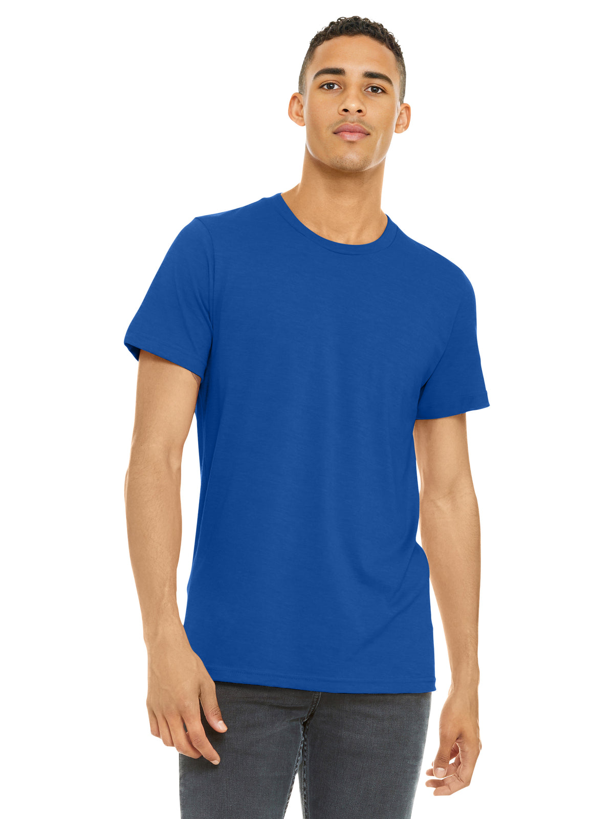 Unisex Heather CVC Short Sleeve Tee - BC3001CVC - Solid True Royal Blend