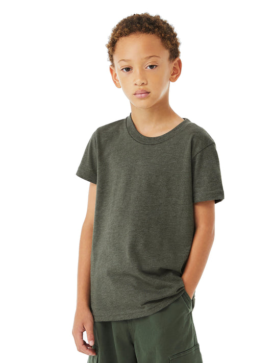 Youth Heather CVC Tee - BC3001YCVC - Heather Military Green