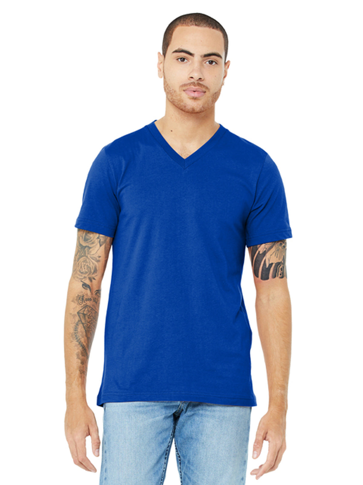 Unisex Pocketless V-Neck Tee - BC3005 - True Royal