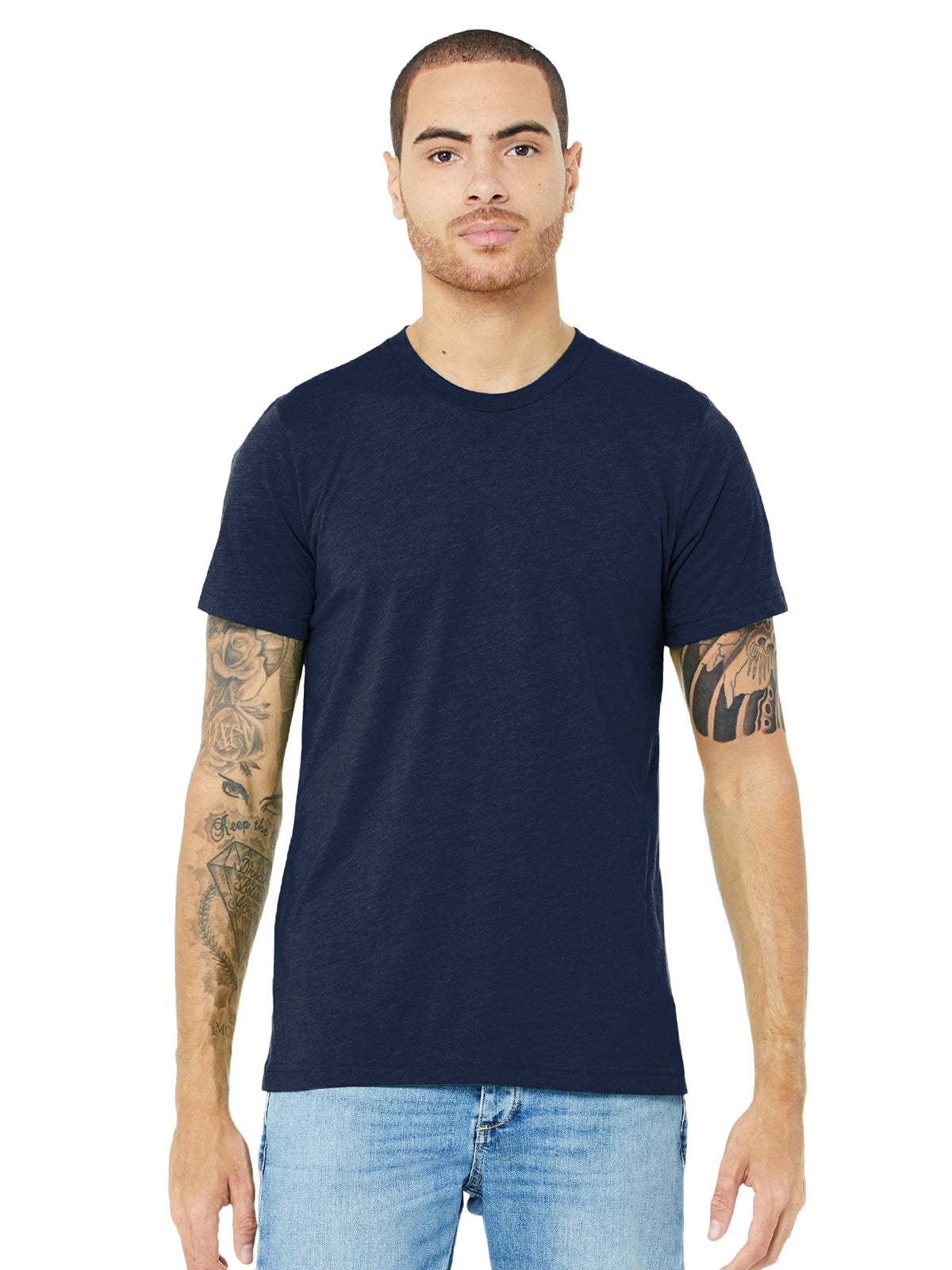 Unisex Triblend Tee - BC3413 - Solid Navy Triblend