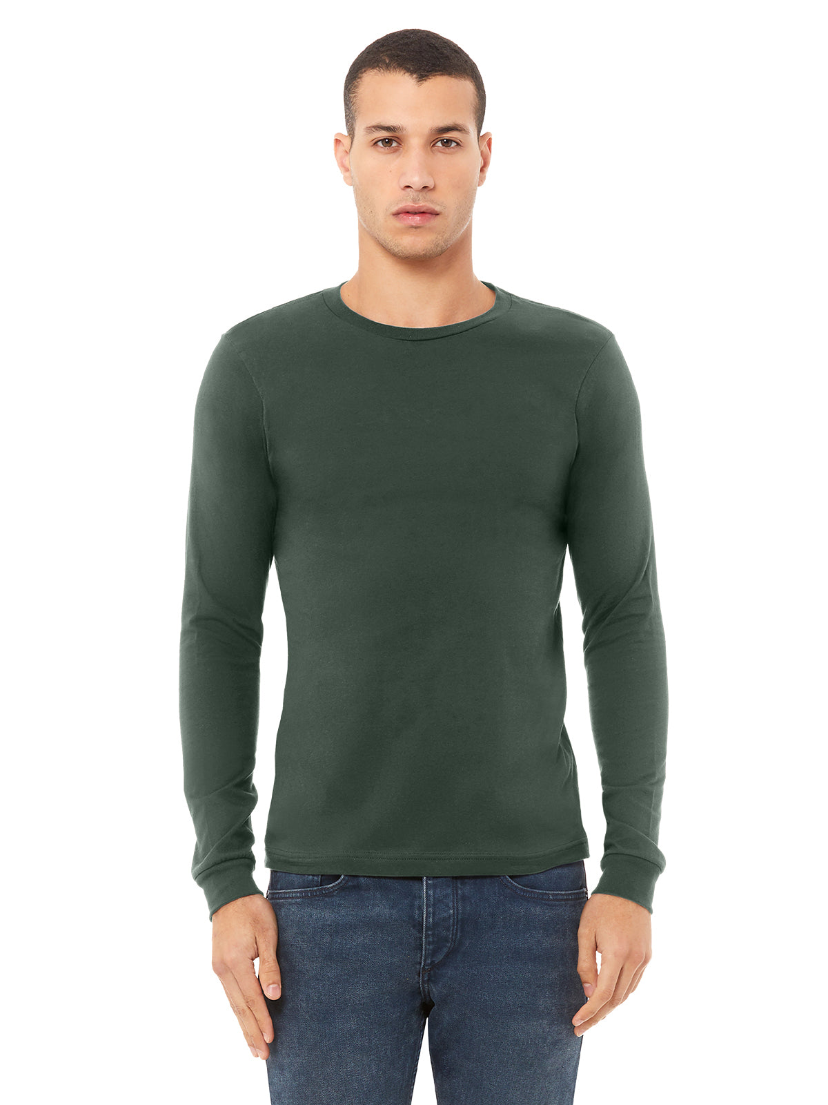 Unisex Jersey Long Sleeve Tee - BC3501 - Military Green