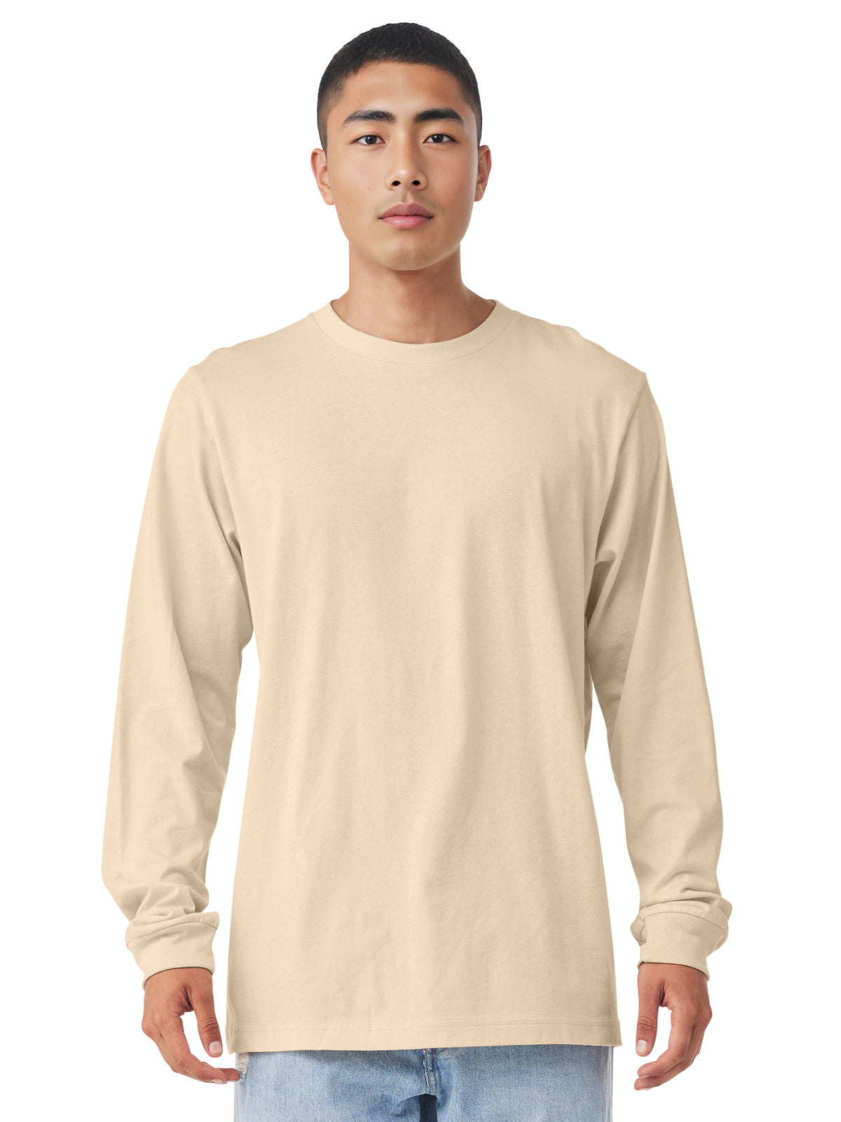 Unisex Jersey Long Sleeve Tee - BC3501 - Soft Cream
