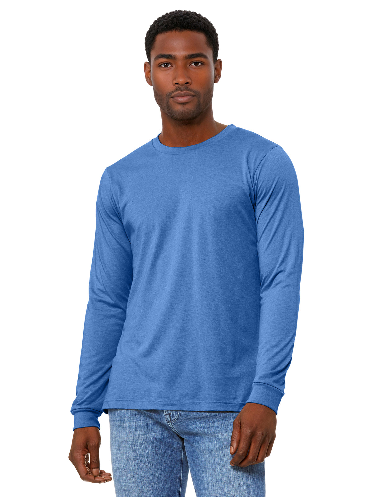 Unisex Heather CVC Long Sleeve Tee - BC3501CVC - Heather Columbia Blue