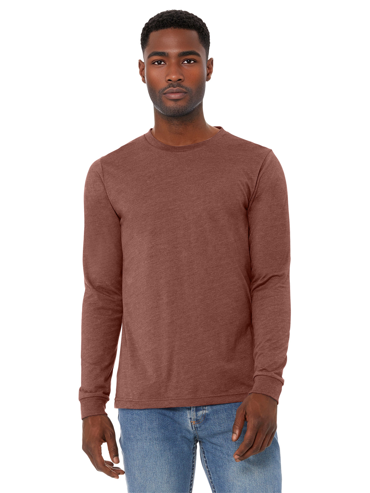 Unisex Heather CVC Long Sleeve Tee - BC3501CVC - Heather Clay