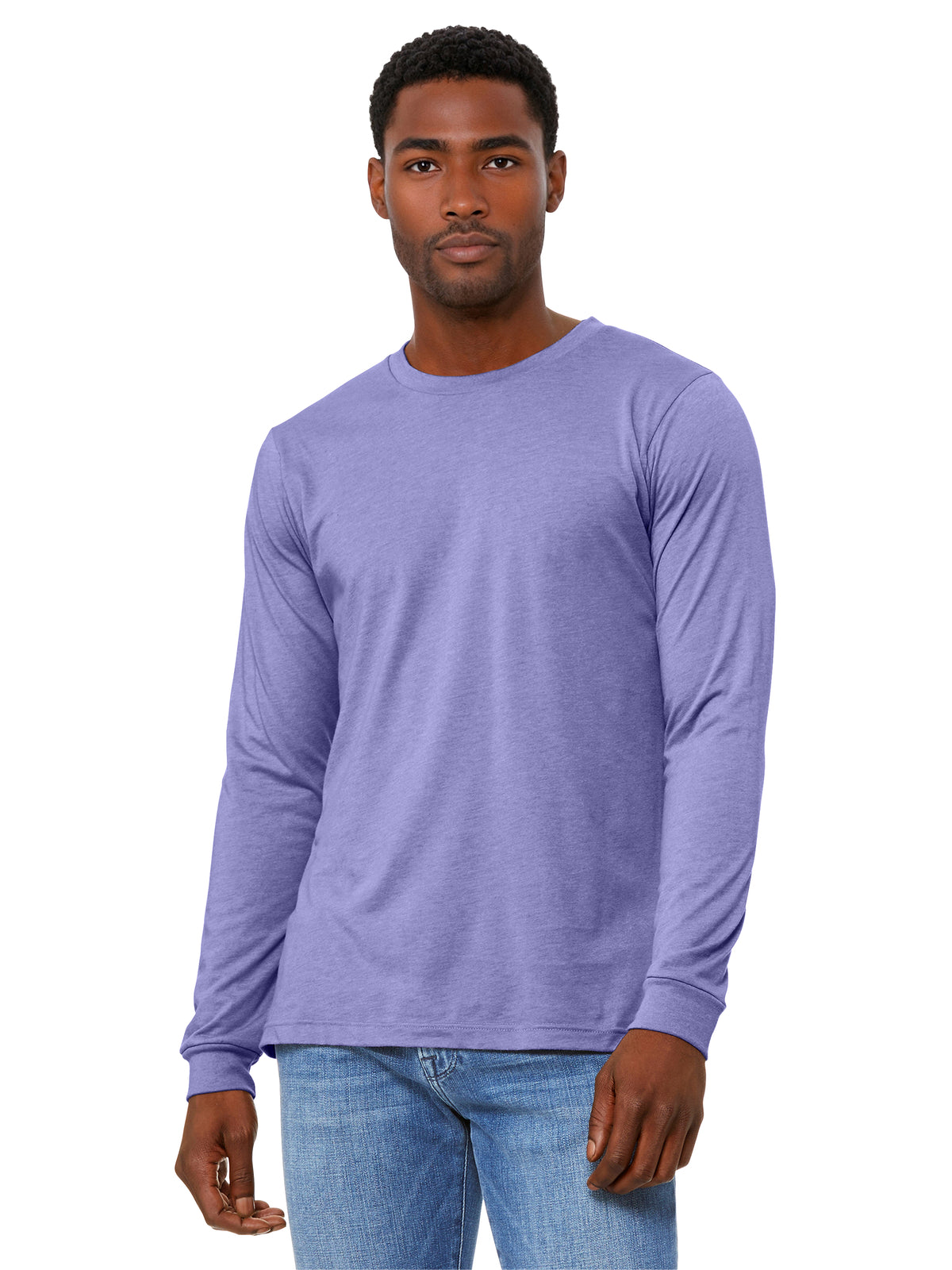 Unisex Heather CVC Long Sleeve Tee - BC3501CVC - Heather Dark Lavender