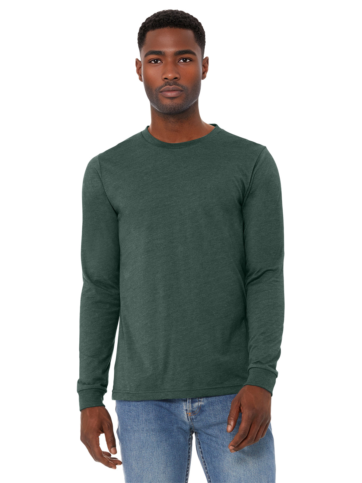 Unisex Heather CVC Long Sleeve Tee - BC3501CVC - Heather Forest