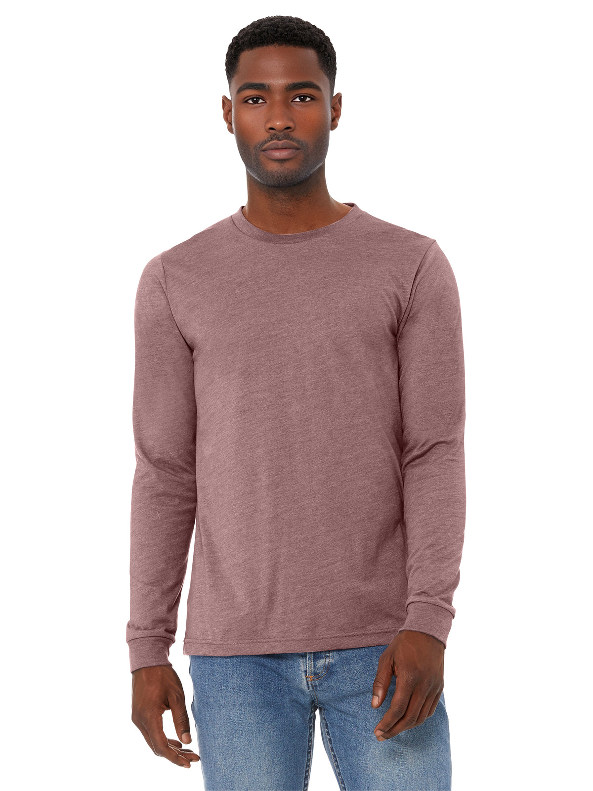 Unisex Heather CVC Long Sleeve Tee - BC3501CVC - Heather Mauve