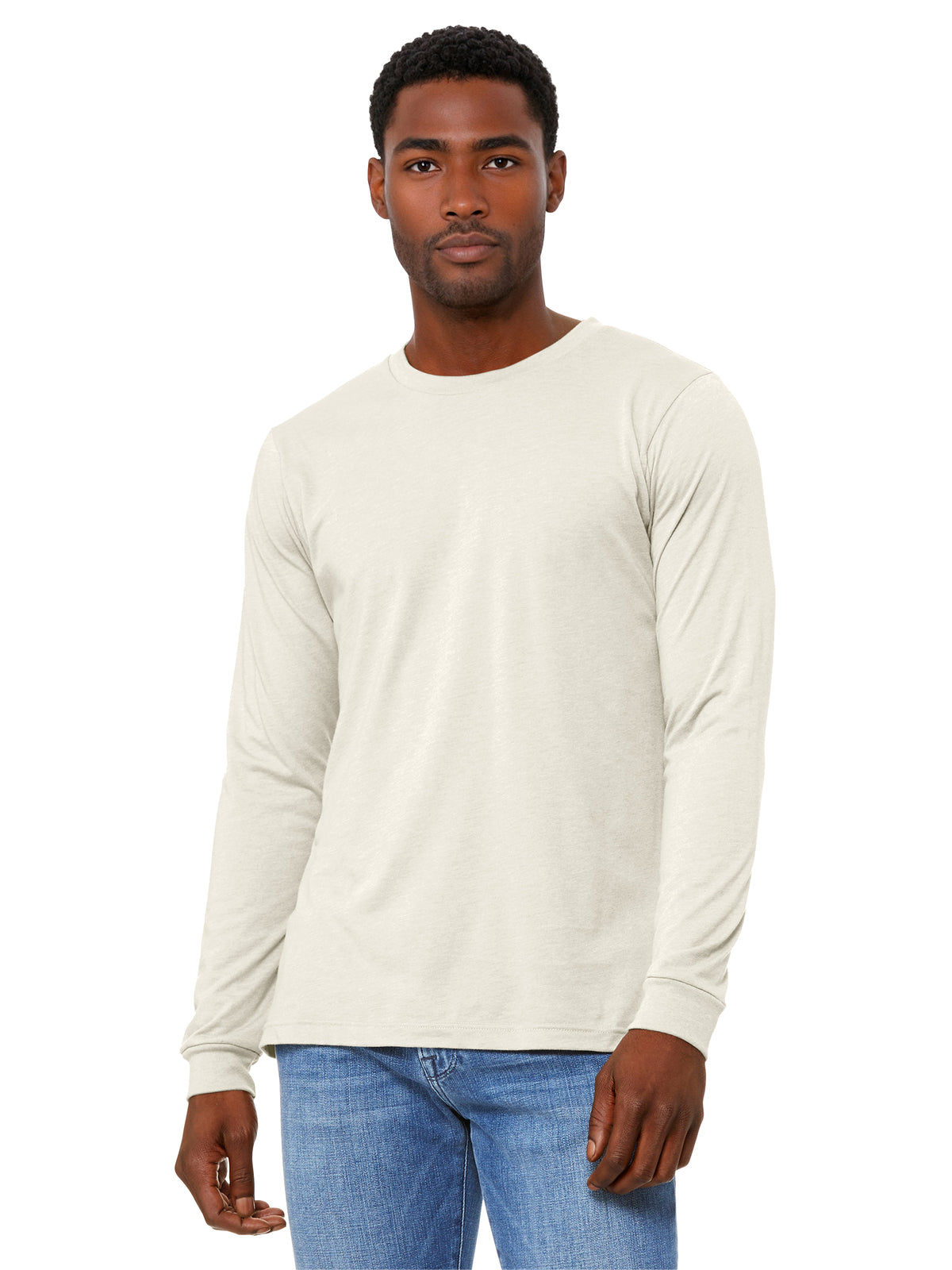 Unisex Heather CVC Long Sleeve Tee - BC3501CVC - Heather Natural