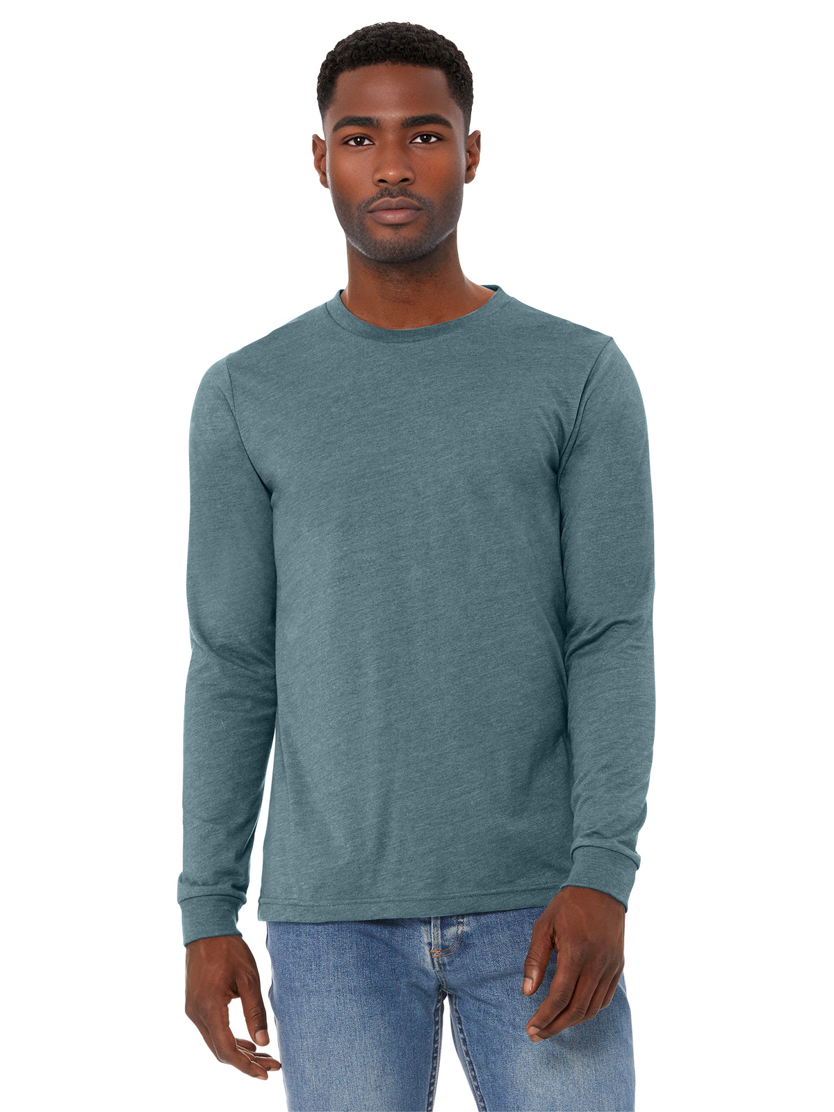 Unisex Heather CVC Long Sleeve Tee - BC3501CVC - Heather Slate
