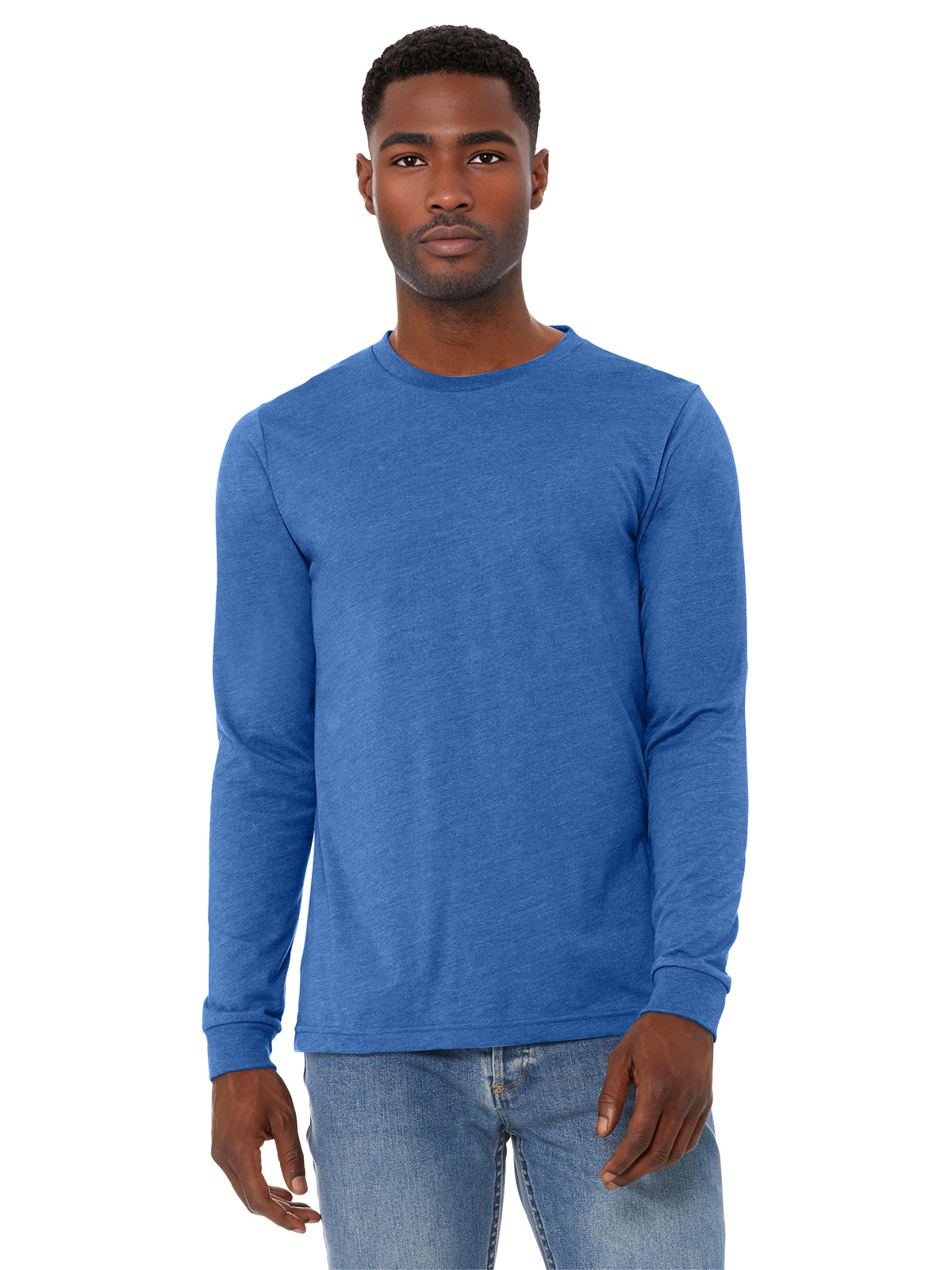 Unisex Heather CVC Long Sleeve Tee - BC3501CVC - Heather True Royal