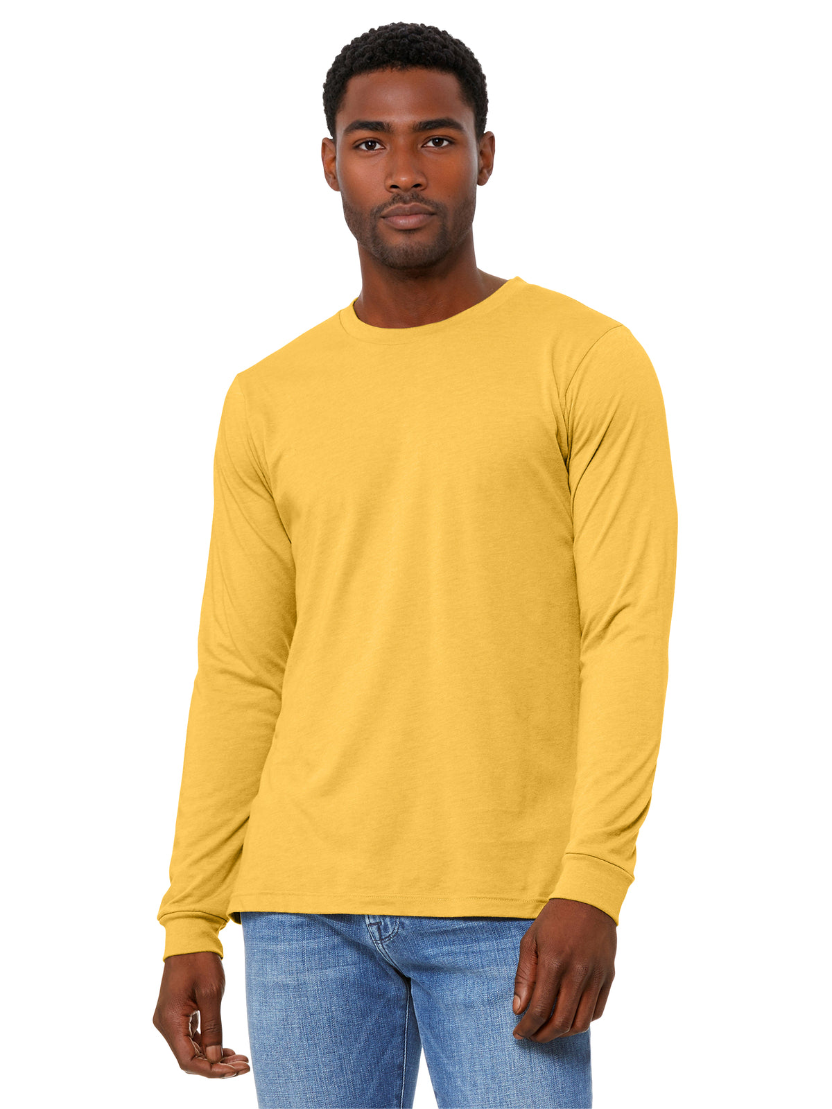 Unisex Heather CVC Long Sleeve Tee - BC3501CVC - Heather Yellow Gold