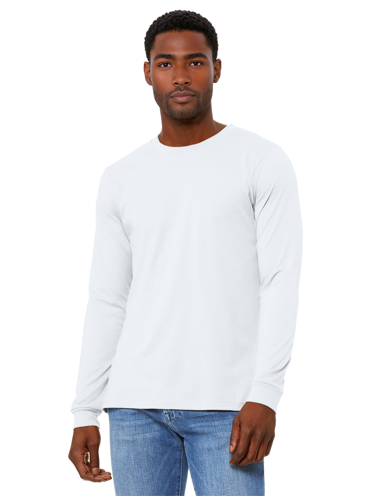 Unisex Heather CVC Long Sleeve Tee - BC3501CVC - Solid White Blend
