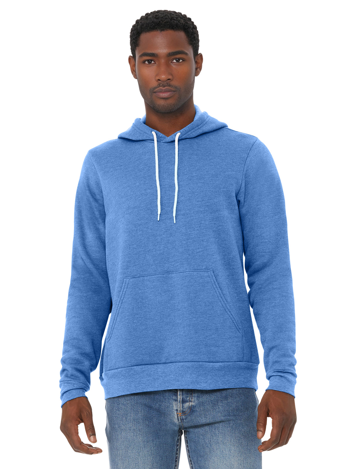 Unisex Sponge Fleece Pullover Hoodie - BC3719 - Heather Columbia Blue