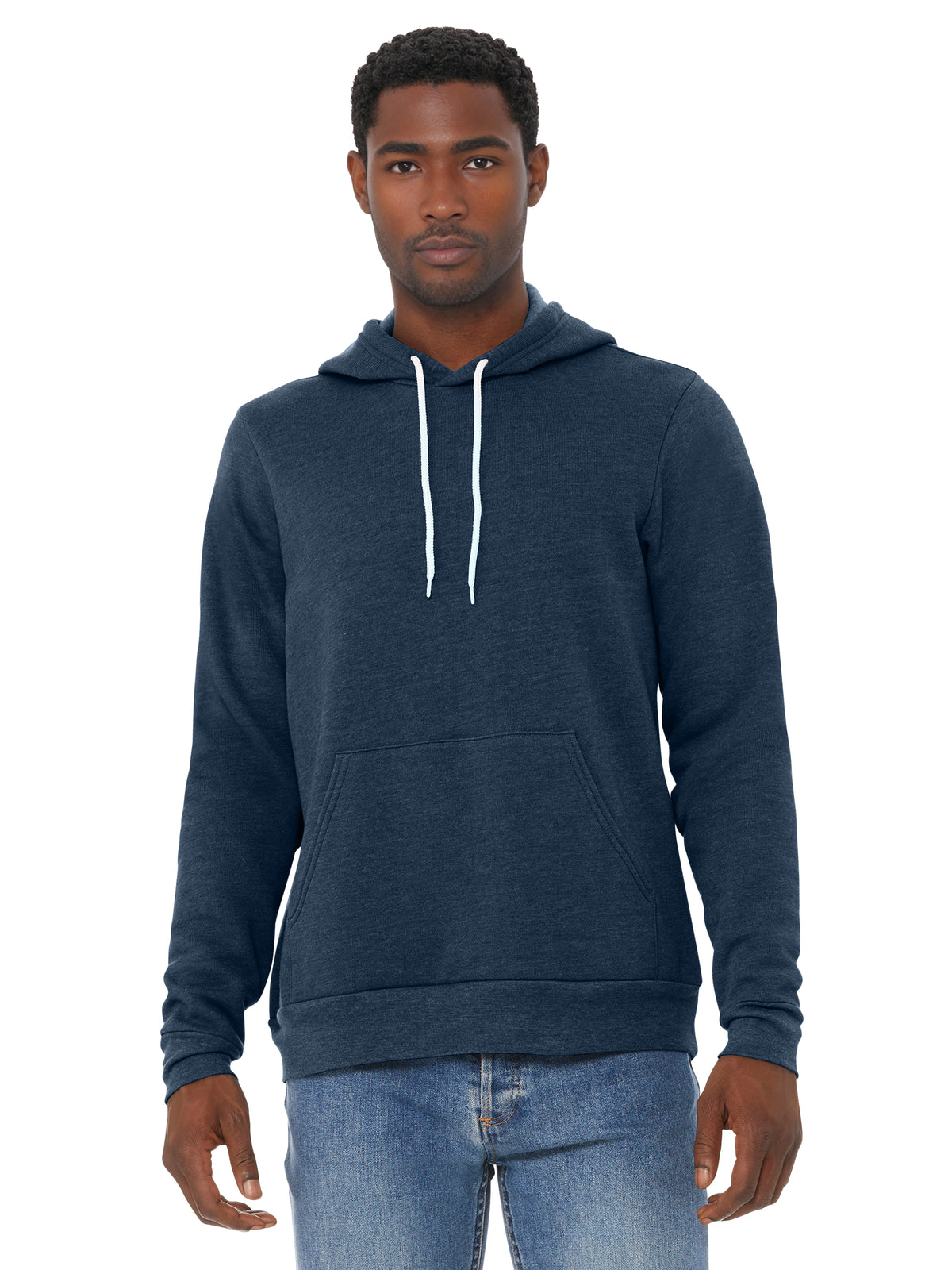 Unisex Sponge Fleece Pullover Hoodie - BC3719 - Heather Navy