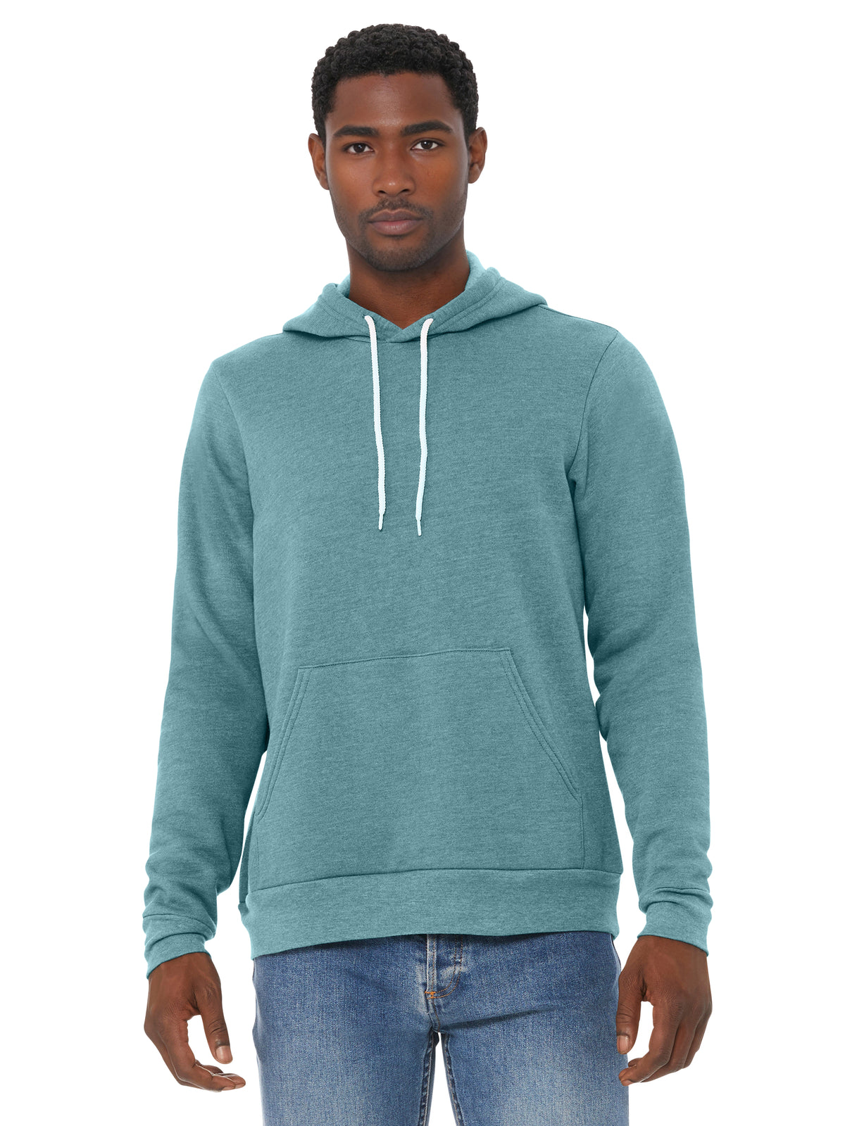 Unisex Sponge Fleece Pullover Hoodie - BC3719 - Heather Blue Lagoon