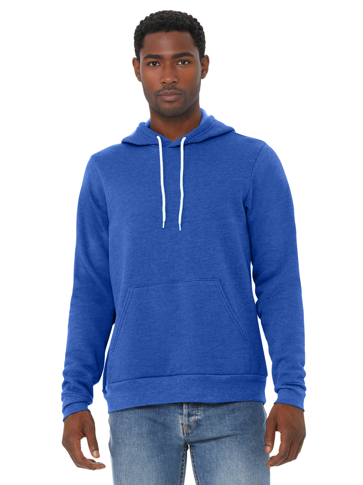 Unisex Sponge Fleece Pullover Hoodie - BC3719 - Heather True Royal