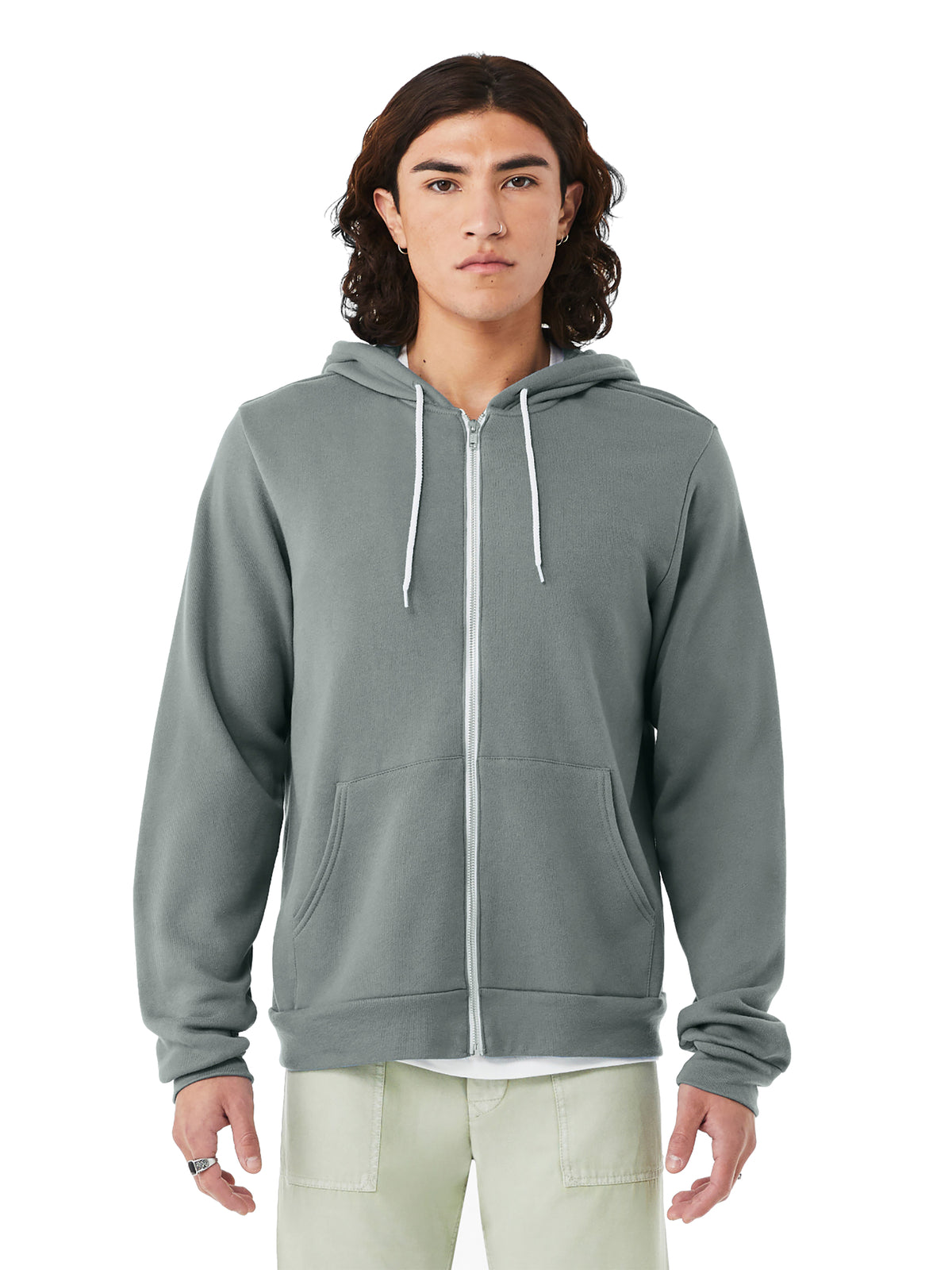 Unisex 2-Pocket Full-Zip Hoodie - BC3739 - Blue Storm