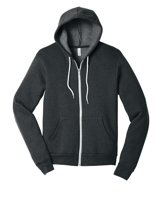 Unisex 2-Pocket Full-Zip Hoodie - BC3739 - Dark Grey Heather