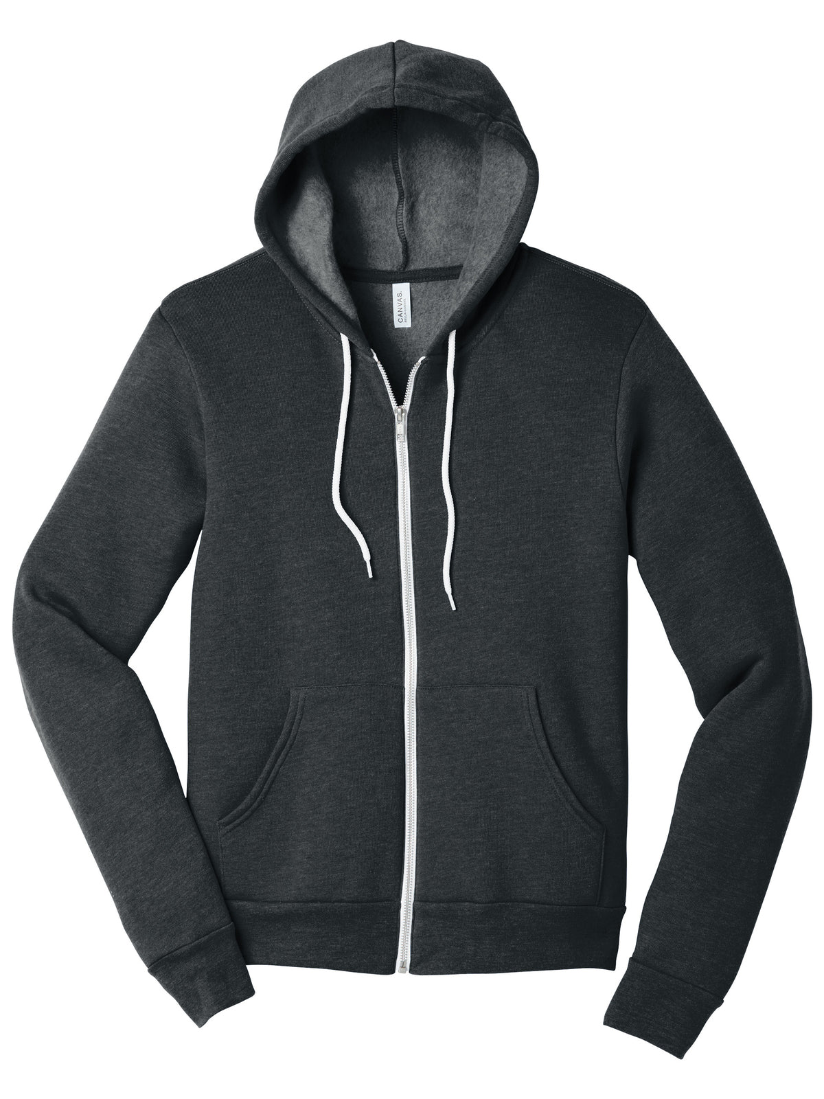 Unisex 2-Pocket Full-Zip Hoodie - BC3739 - Dark Grey Heather