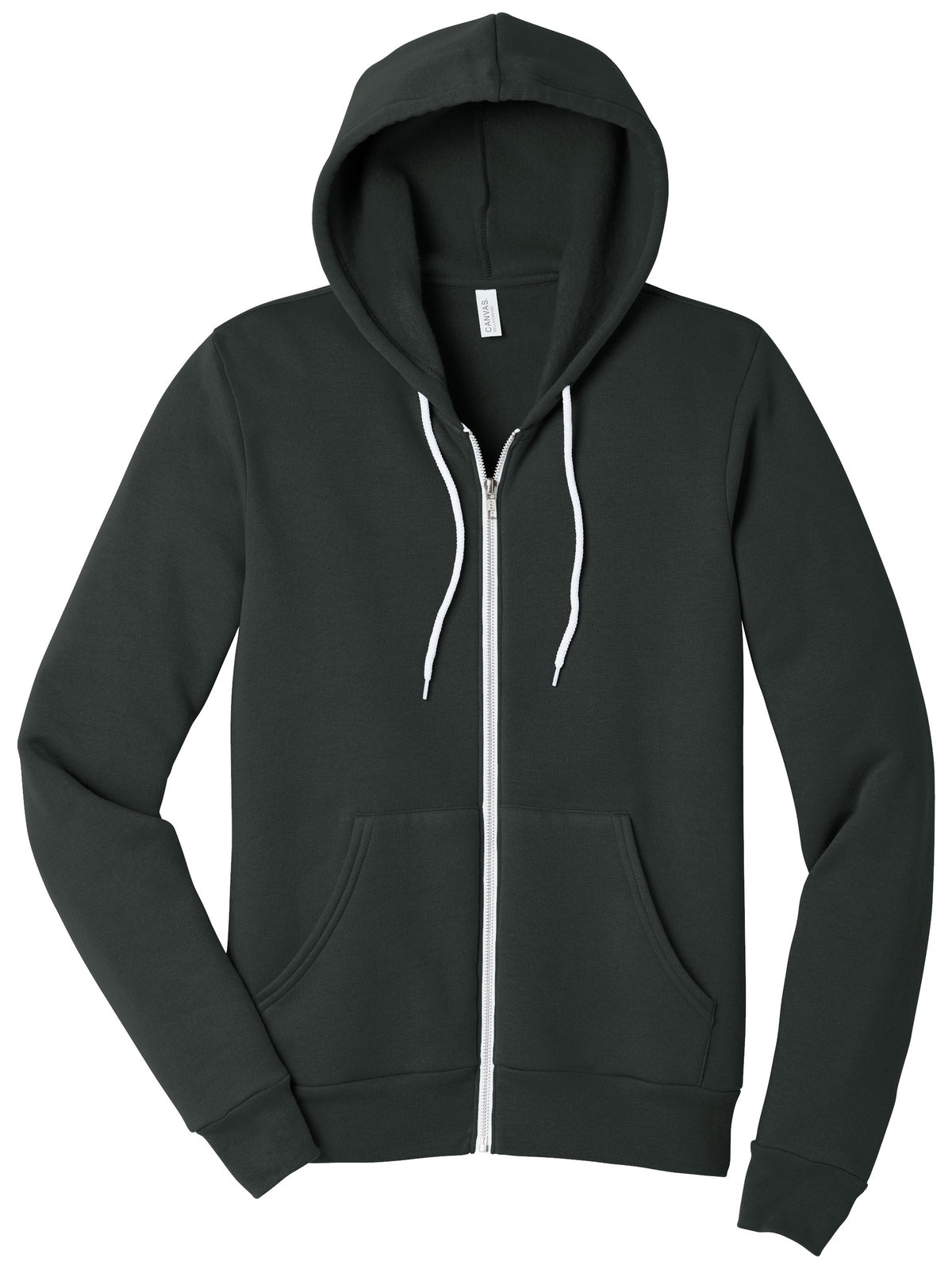 Unisex 2-Pocket Full-Zip Hoodie - BC3739 - Dark Grey