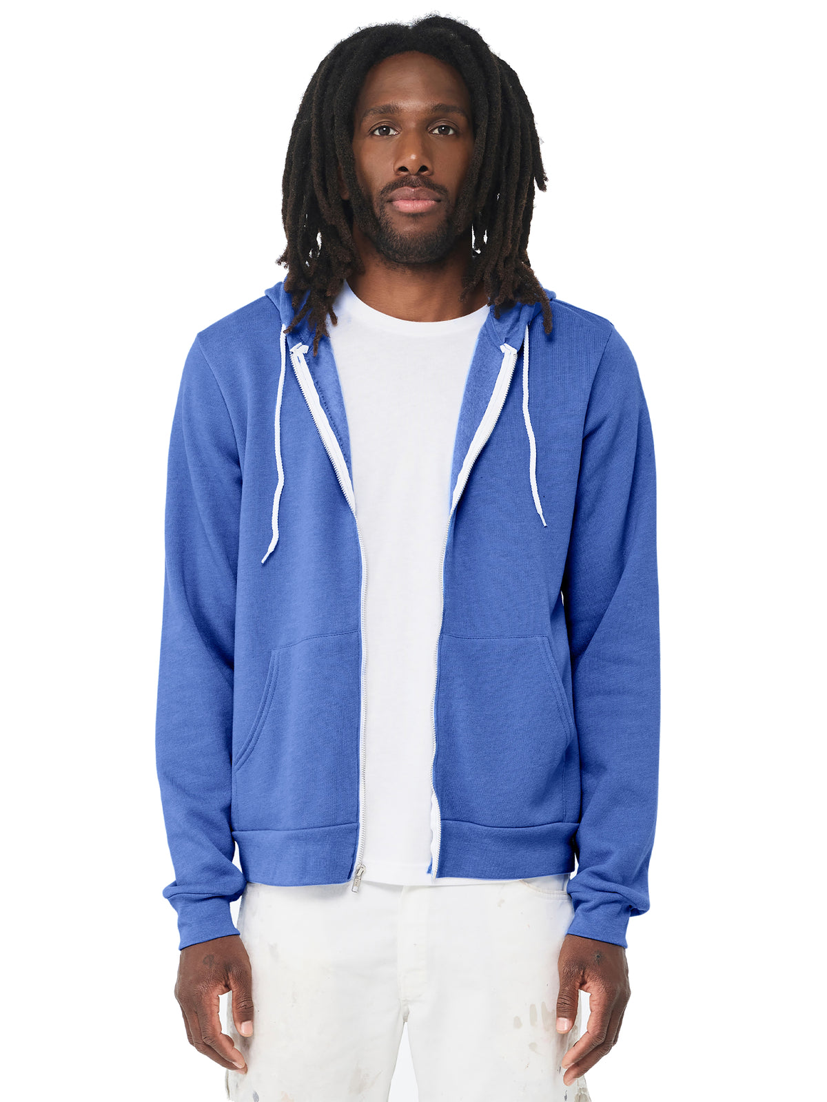 Unisex 2-Pocket Full-Zip Hoodie - BC3739 - Heather Columbia Blue