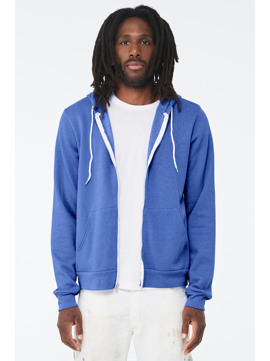 Unisex 2-Pocket Full-Zip Hoodie - BC3739 - Heather Columbia Blue