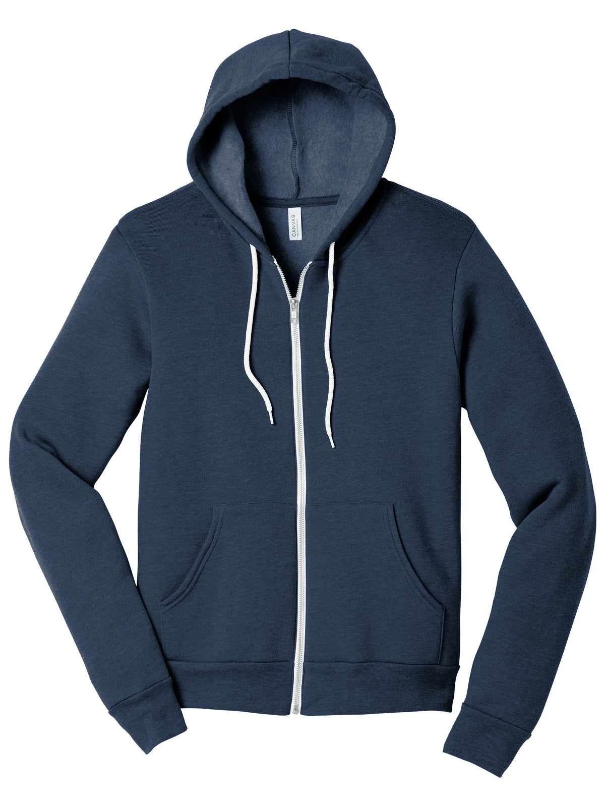 Unisex 2-Pocket Full-Zip Hoodie - BC3739 - Heather Navy