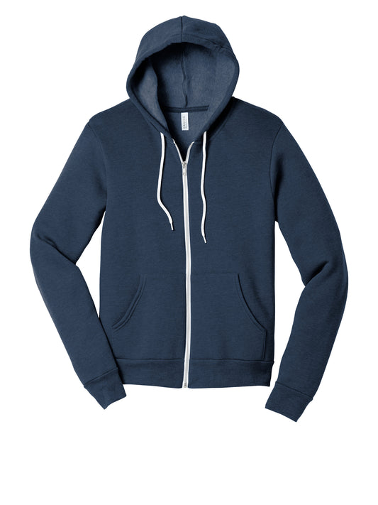 Unisex 2-Pocket Full-Zip Hoodie - BC3739 - Heather Navy