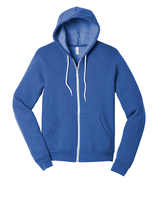 Unisex 2-Pocket Full-Zip Hoodie - BC3739 - Heather True Royal